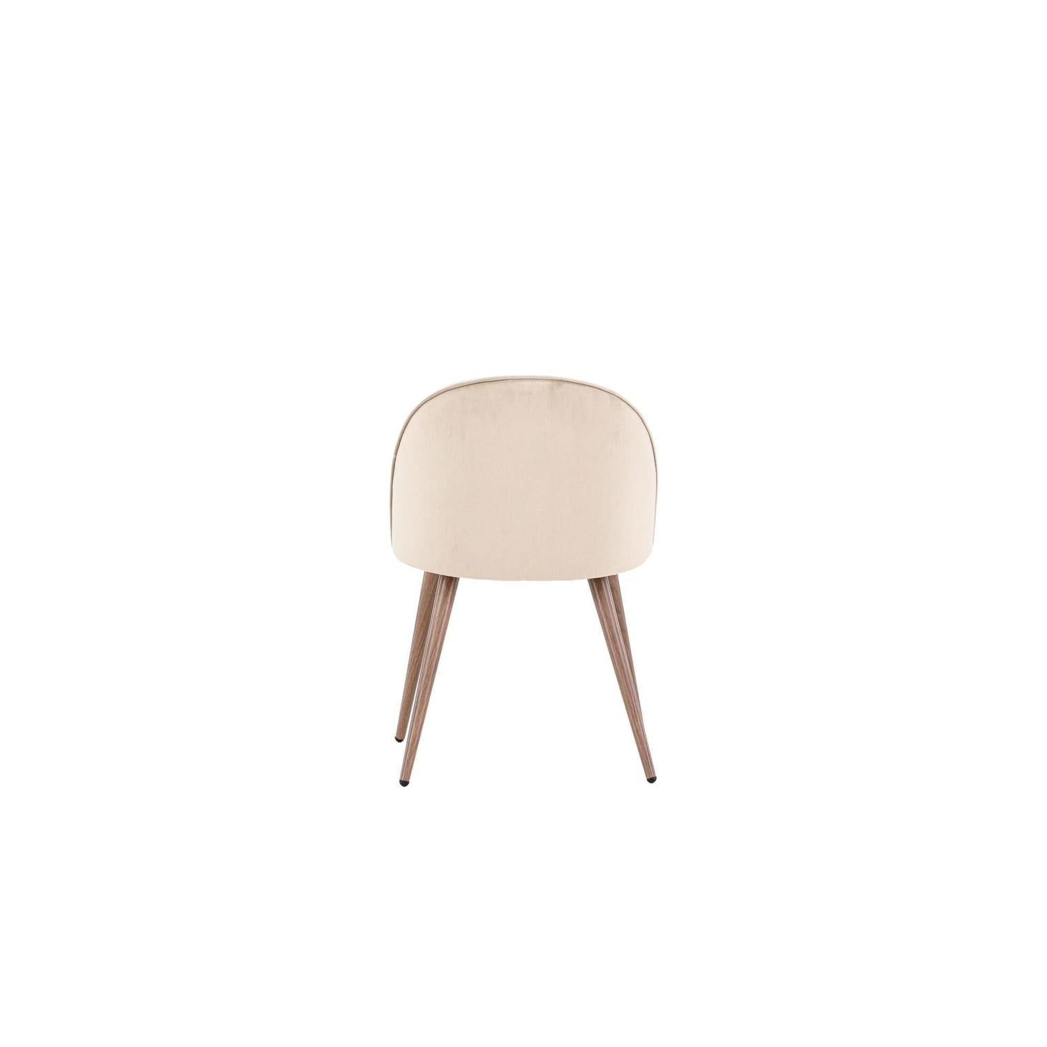 2er - Set Polsterstuhl Velvet aus Samt - Beige / WoodlookPolsterstühle
