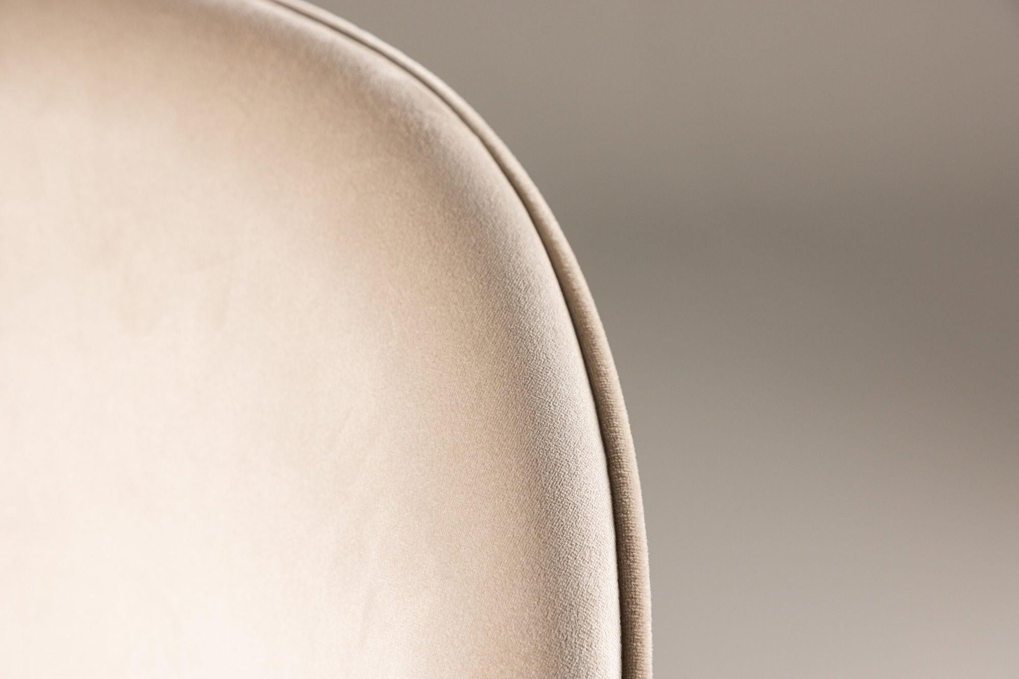 2er - Set Polsterstuhl Velvet aus Samt - Beige / WoodlookPolsterstühle