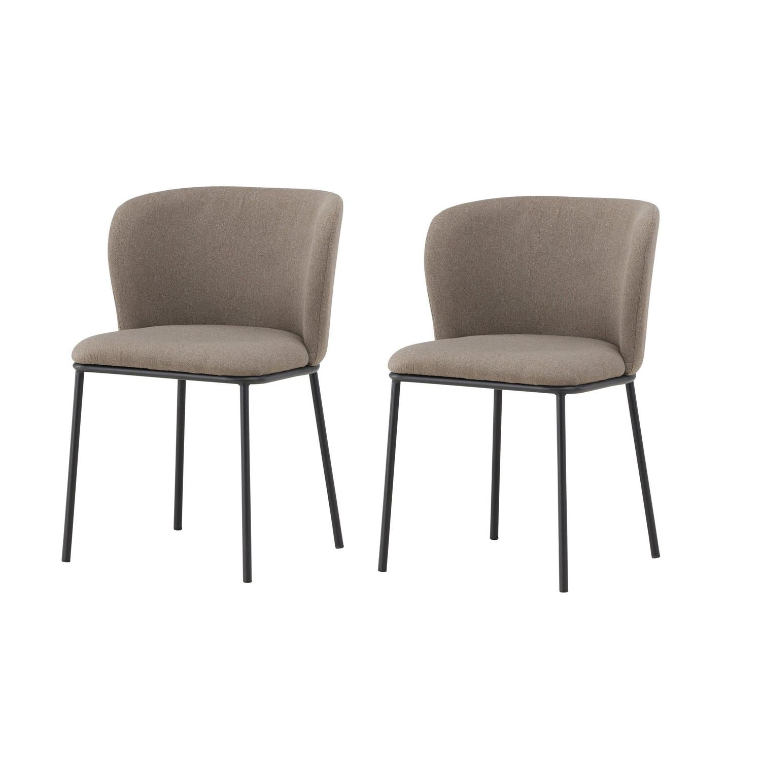 2er-Set Polsterstühle Edina aus Leinen - Braun-Polsterstühle-Venture Home-le canapé