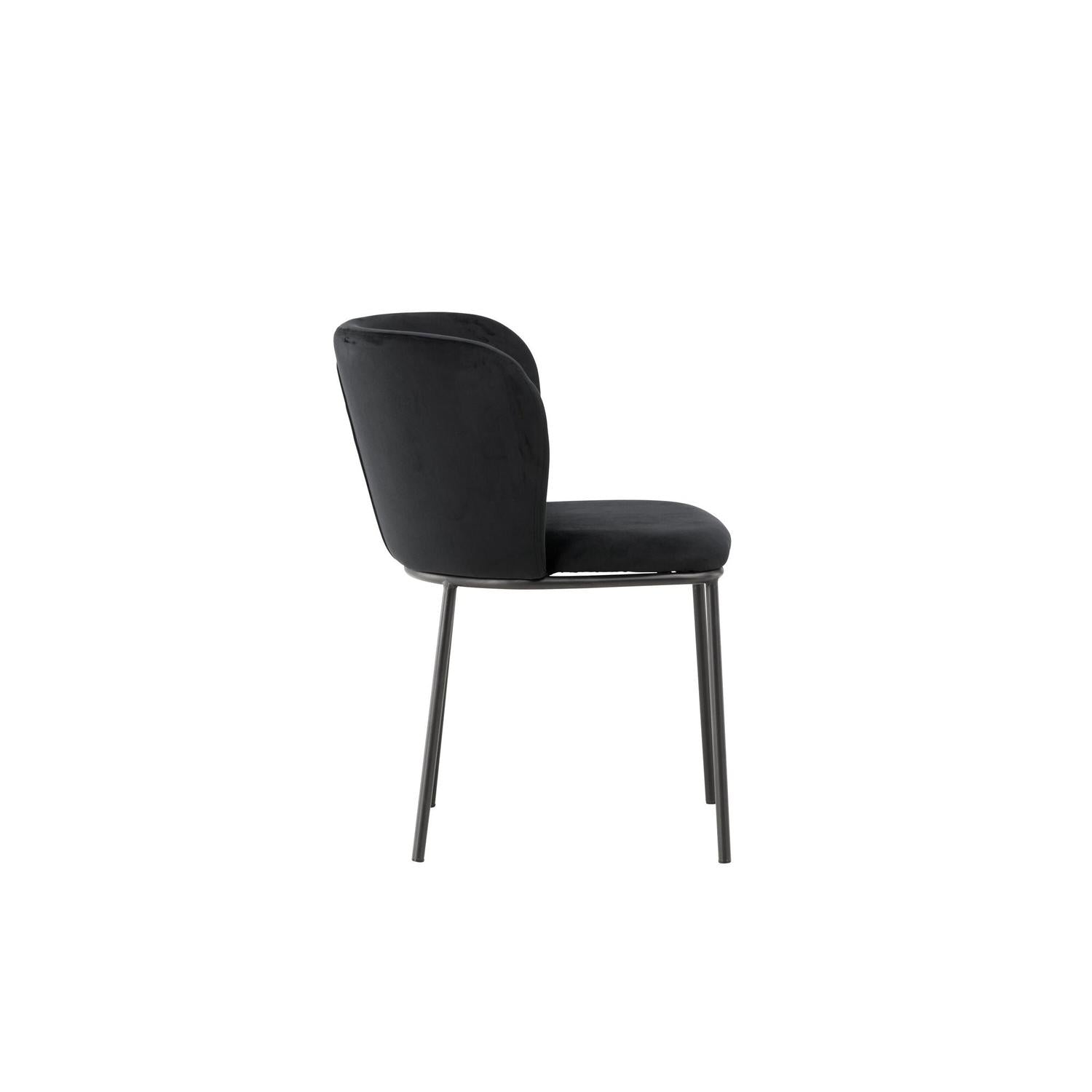 2er-Set Polsterstühle Edina aus Samt - Schwarz-Polsterstühle-Venture Home-le canapé