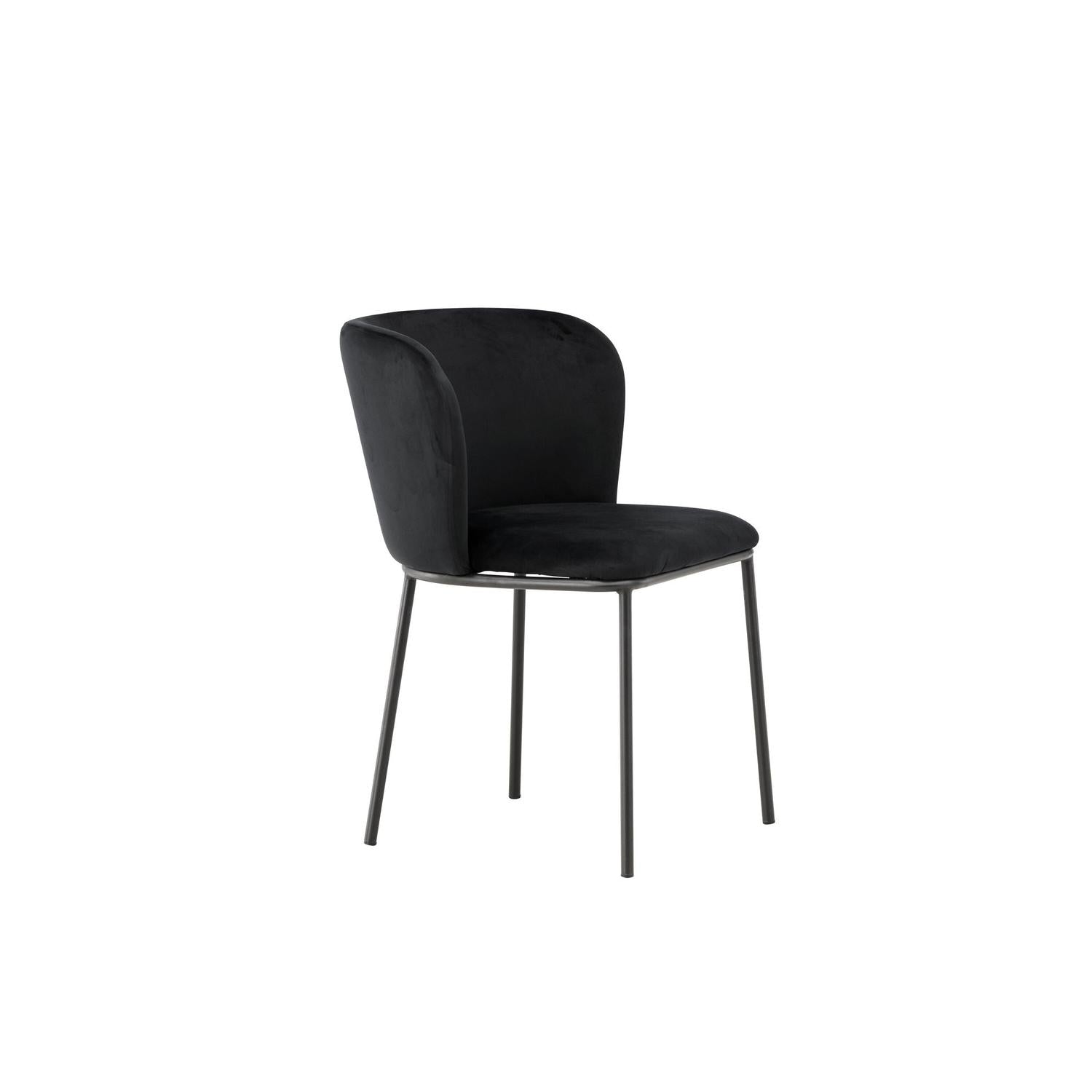 2er-Set Polsterstühle Edina aus Samt - Schwarz-Polsterstühle-Venture Home-le canapé