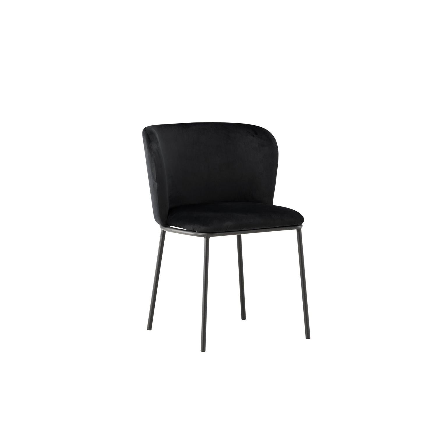2er-Set Polsterstühle Edina aus Samt - Schwarz-Polsterstühle-Venture Home-le canapé