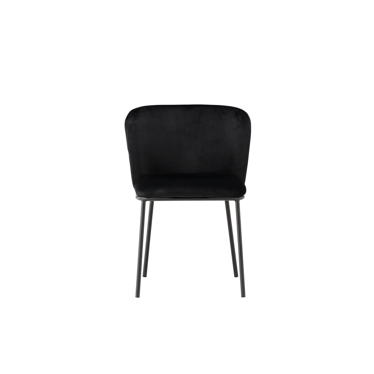 2er-Set Polsterstühle Edina aus Samt - Schwarz-Polsterstühle-Venture Home-le canapé