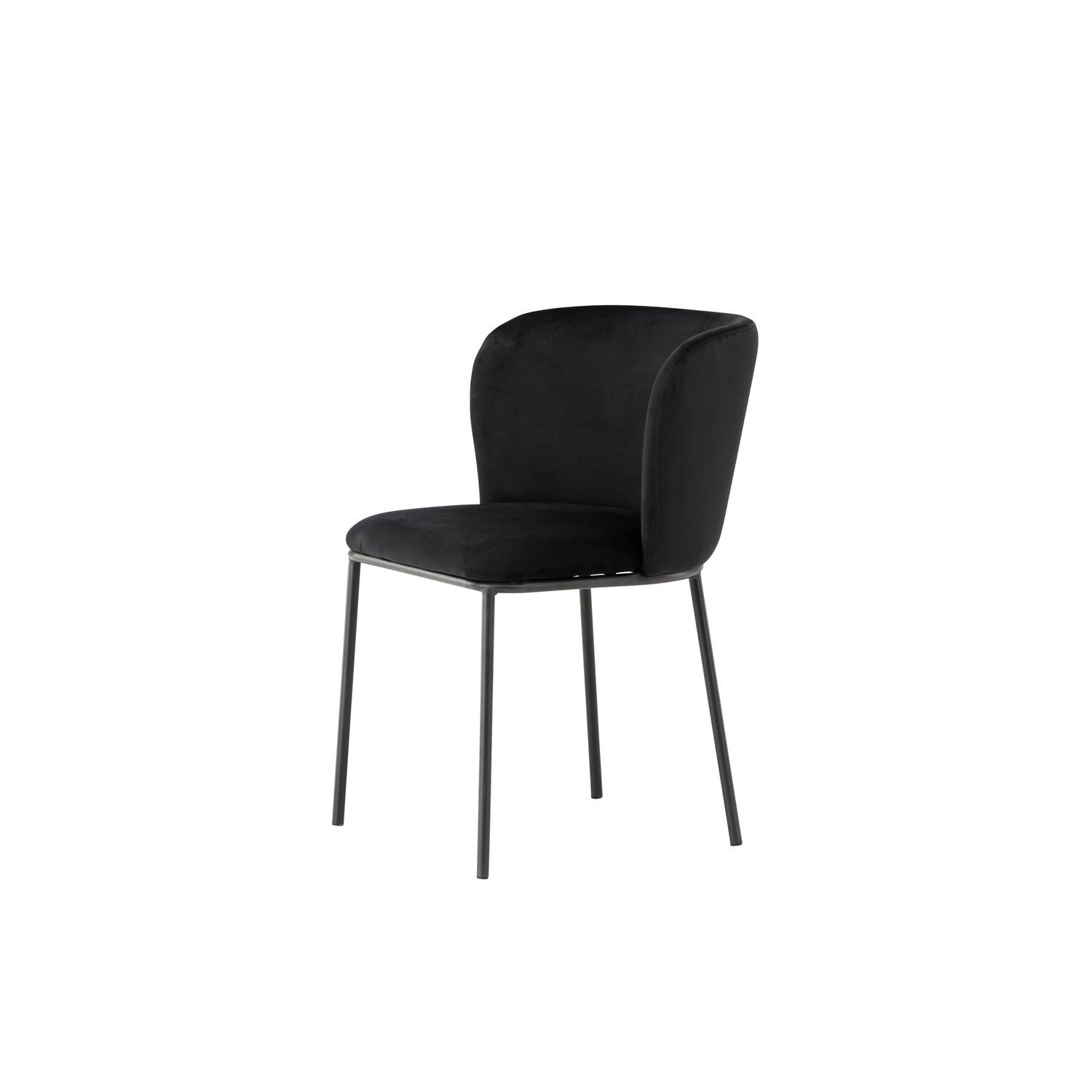 2er-Set Polsterstühle Edina aus Samt - Schwarz-Polsterstühle-Venture Home-le canapé