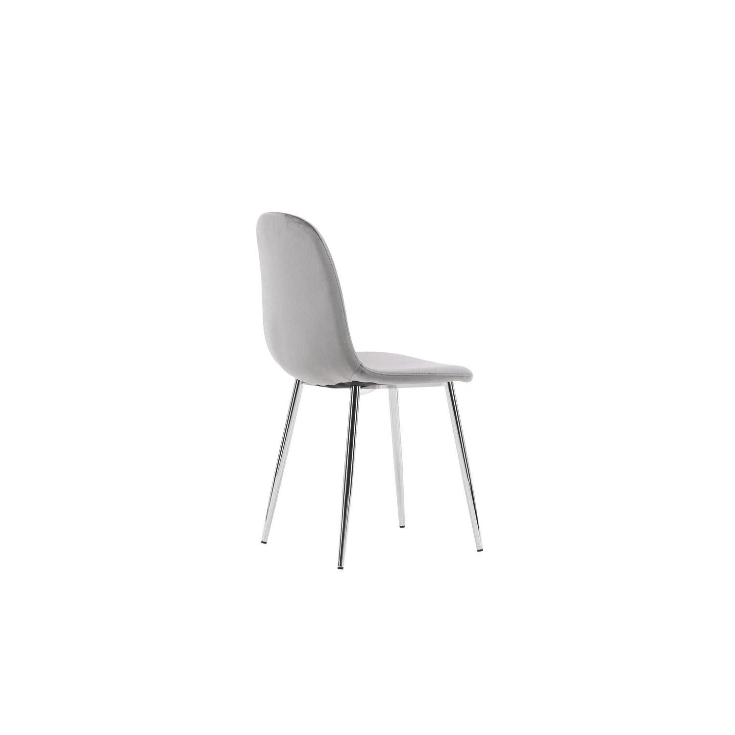 2er-Set Polsterstühle Eva aus Samt - Hellgrau-Polsterstühle-Venture Home-le canapé