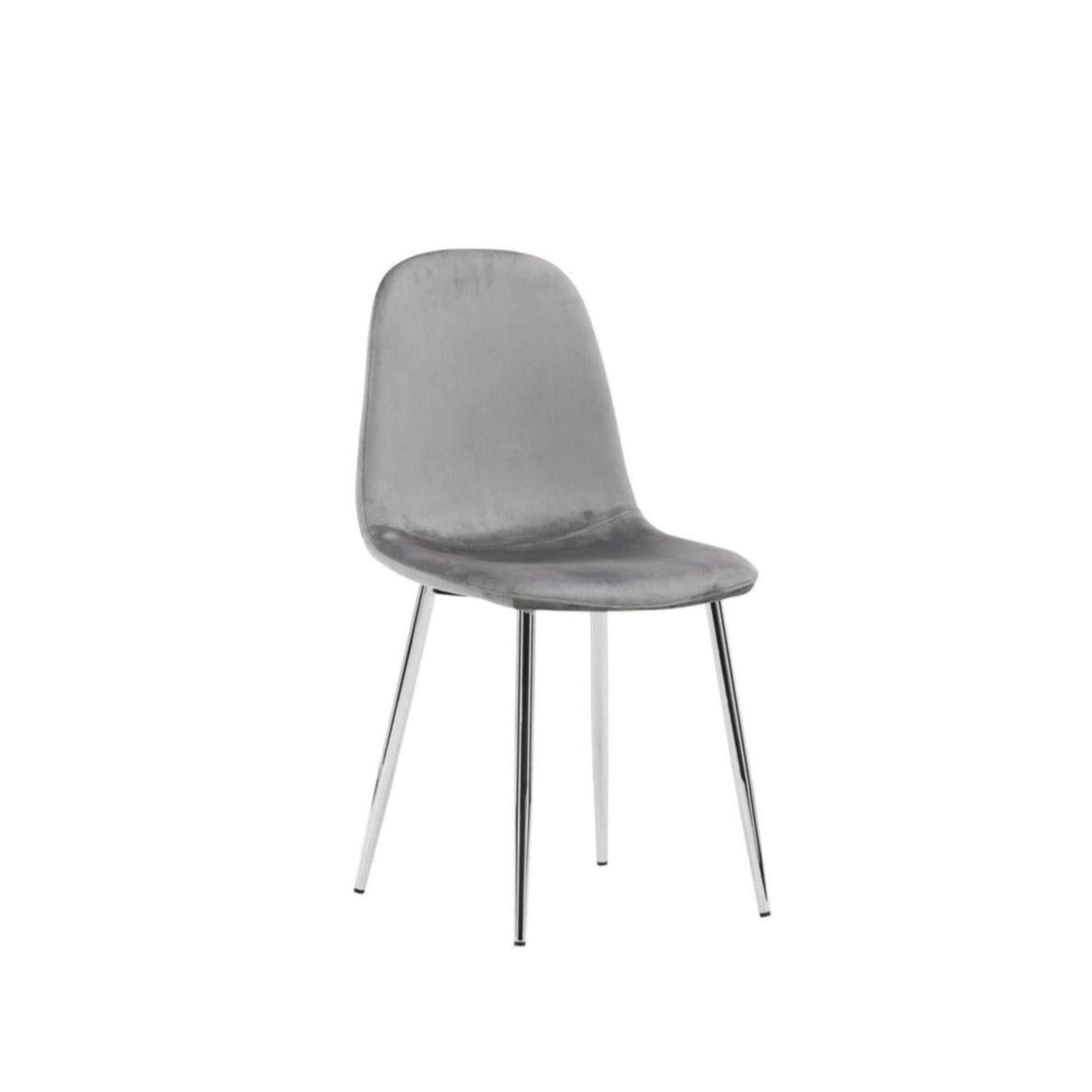 2er-Set Polsterstühle Eva aus Samt - Hellgrau-Polsterstühle-Venture Home-le canapé