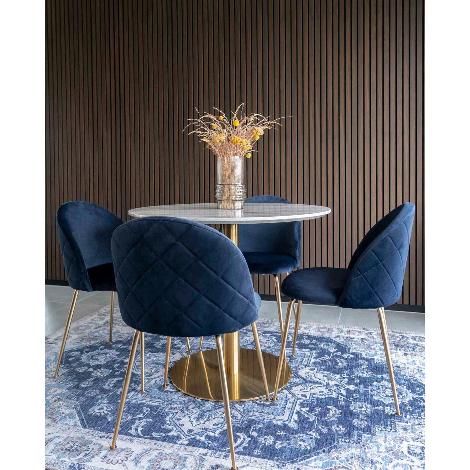 2er-Set Polsterstühle Geneve aus Samt - Blau-Polsterstühle-House Nordic-le canapé