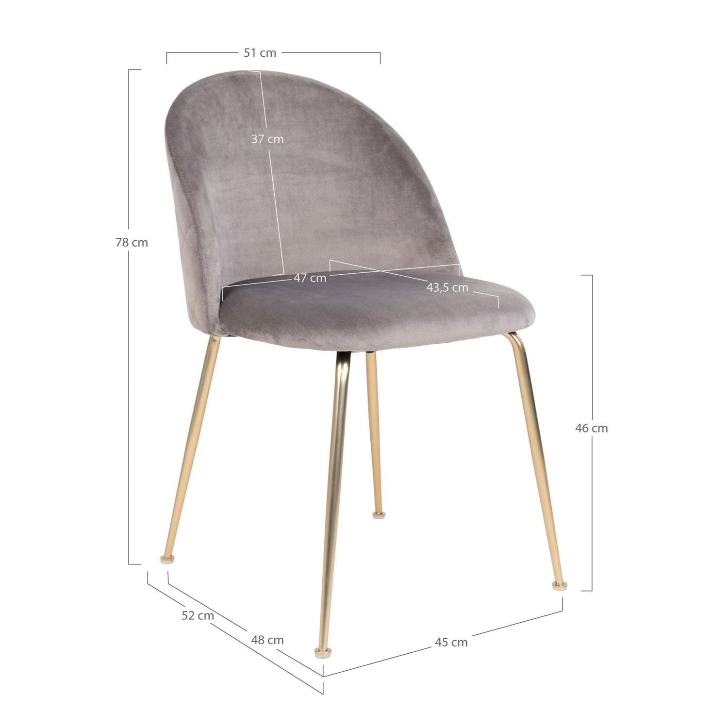 2er-Set Polsterstühle Geneve aus Samt - Grau-Polsterstühle-House Nordic-le canapé