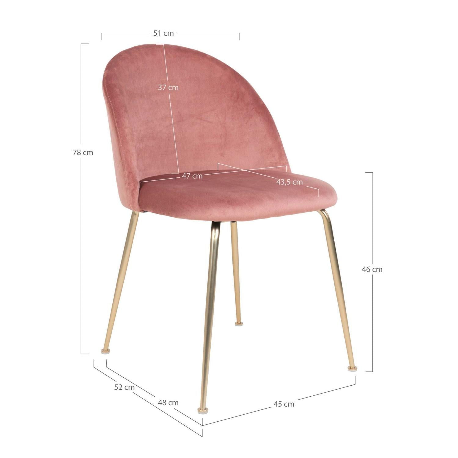 2er-Set Polsterstühle Geneve aus Samt - Rosa-Polsterstühle-House Nordic-le canapé