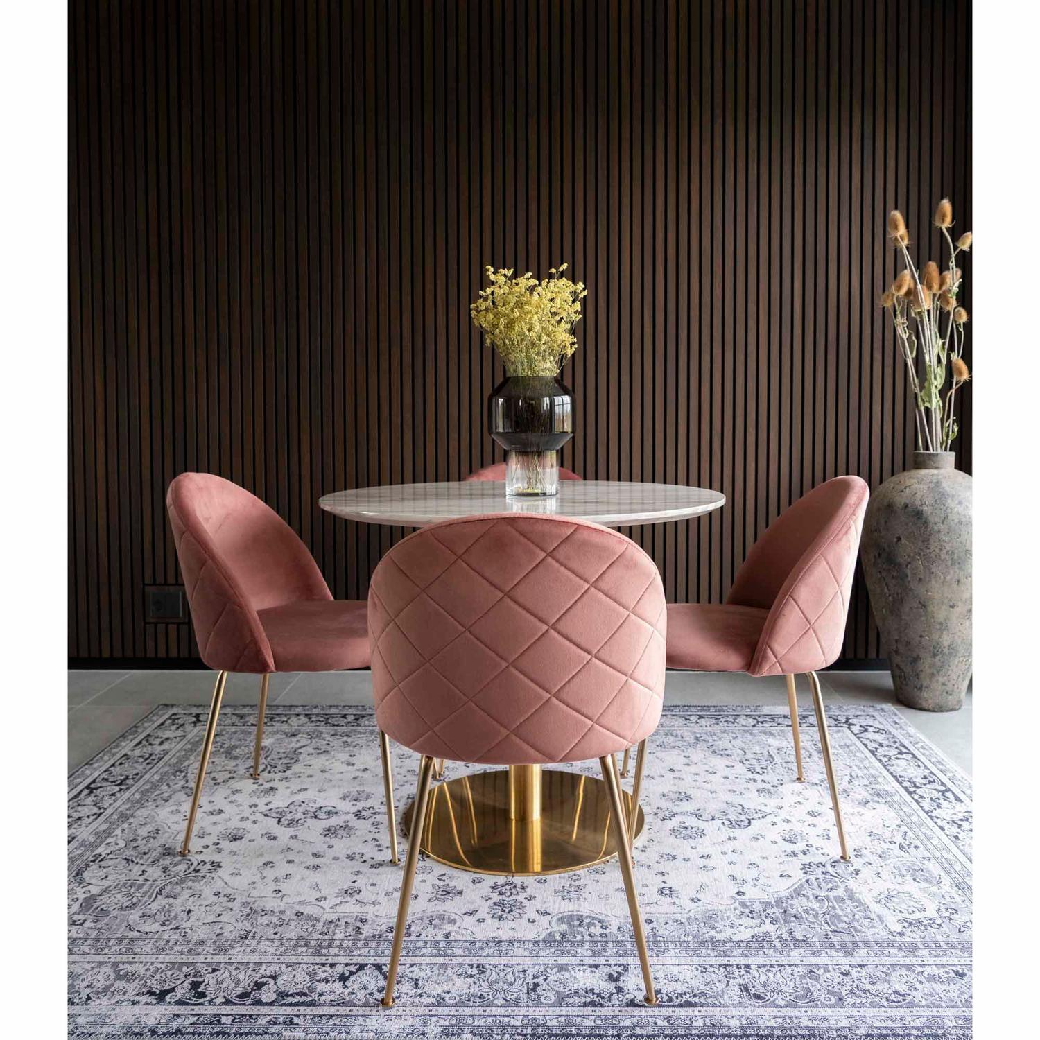 2er-Set Polsterstühle Geneve aus Samt - Rosa-Polsterstühle-House Nordic-le canapé