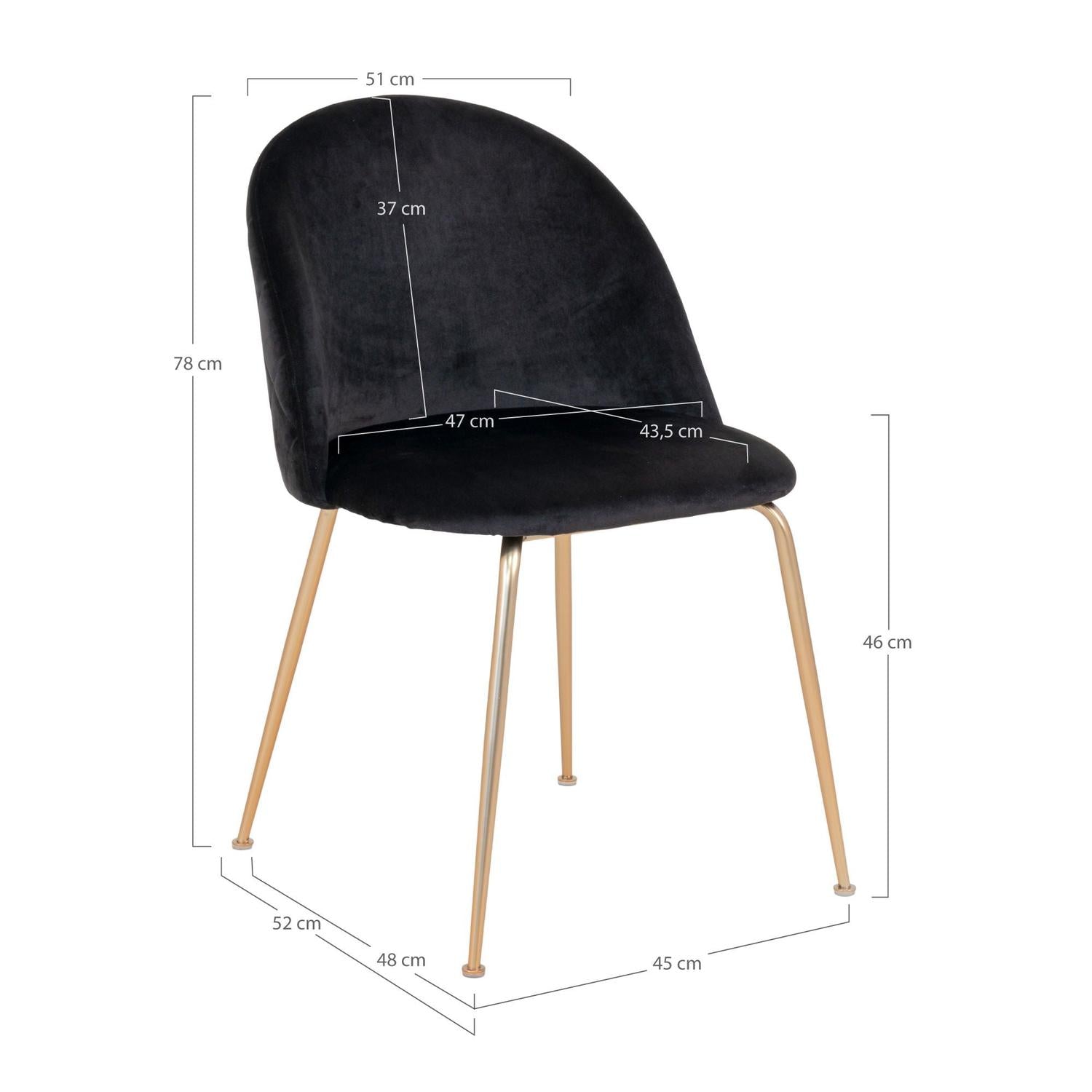 2er-Set Polsterstühle Geneve aus Samt - Schwarz-Polsterstühle-House Nordic-le canapé