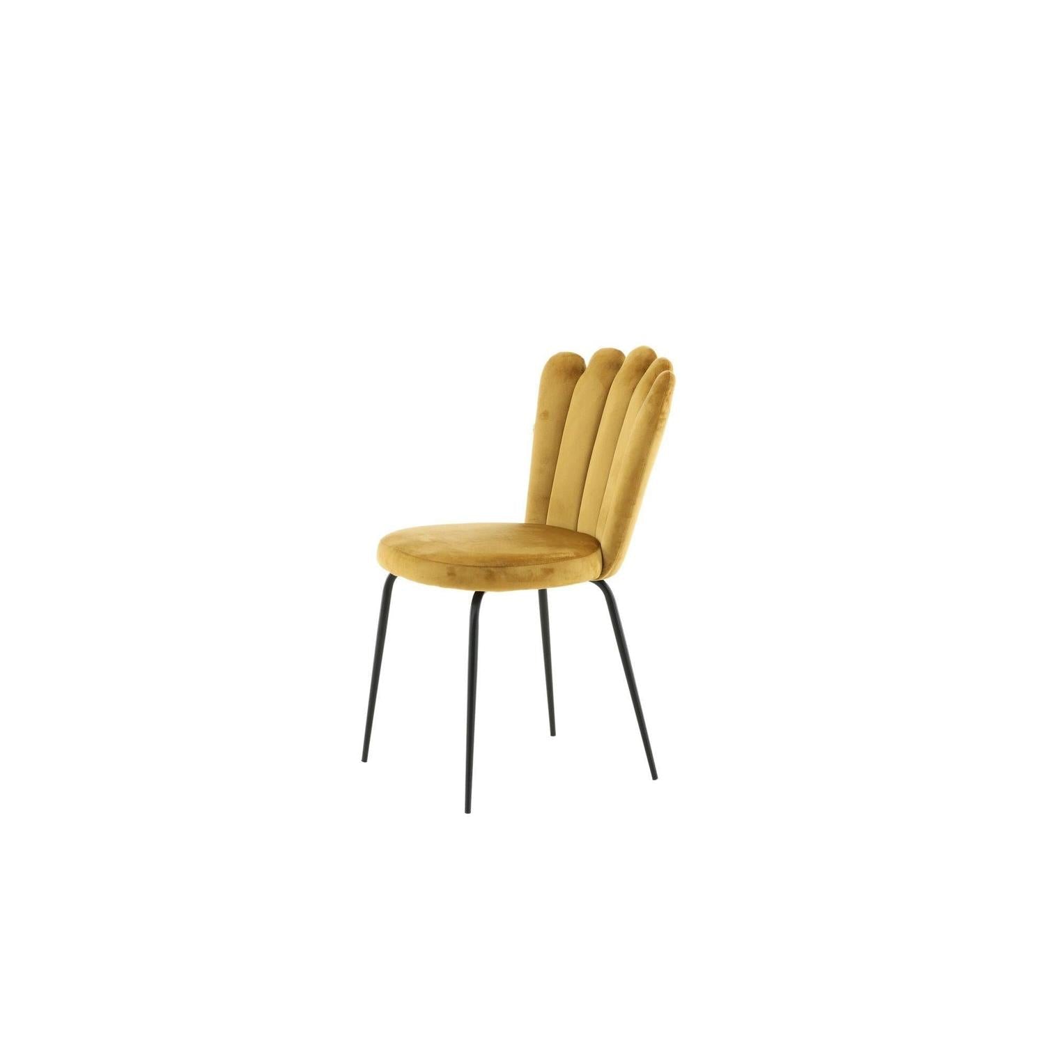 2er-Set Polsterstühle Limhamn aus Samt - Gelb-Polsterstühle-Furniture Fashion-le canapé