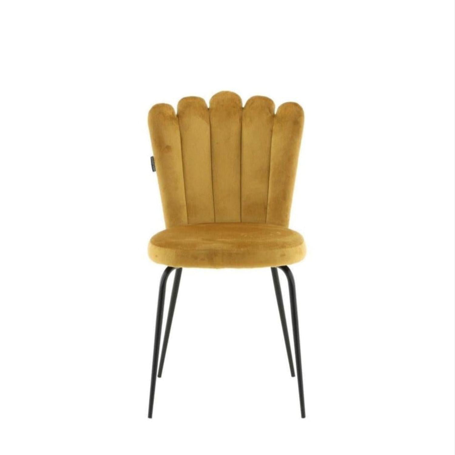 2er-Set Polsterstühle Limhamn aus Samt - Gelb-Polsterstühle-Furniture Fashion-le canapé