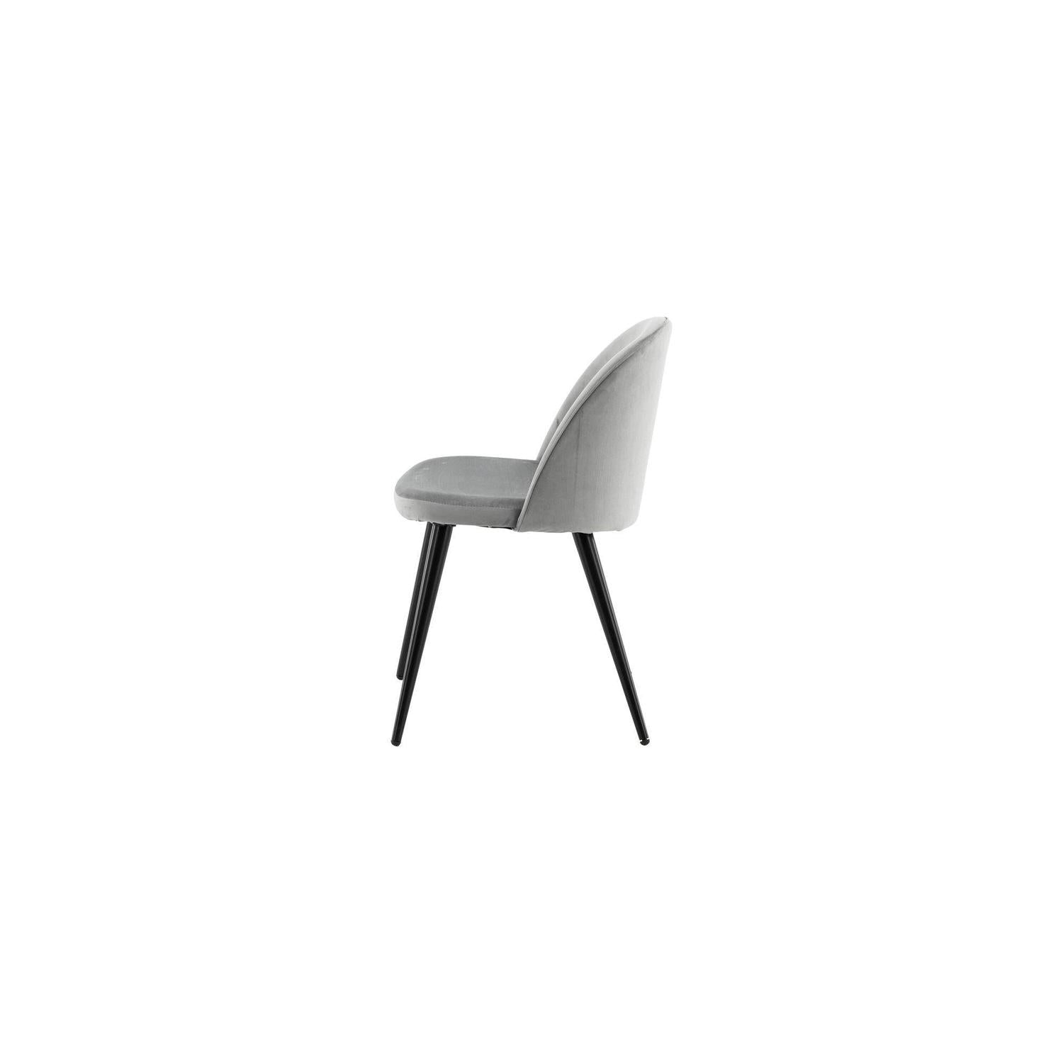 2er-Set Polsterstühle Matstol aus Samt - Grau-Polsterstühle-Venture Home-le canapé