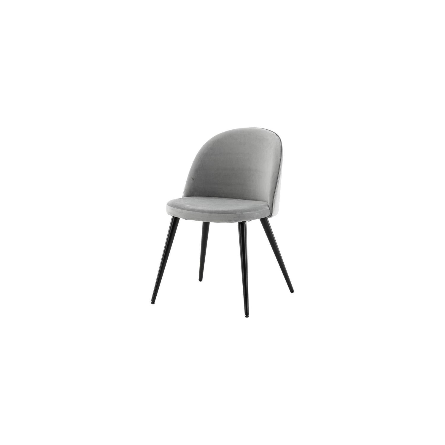 2er-Set Polsterstühle Matstol aus Samt - Grau-Polsterstühle-Venture Home-le canapé