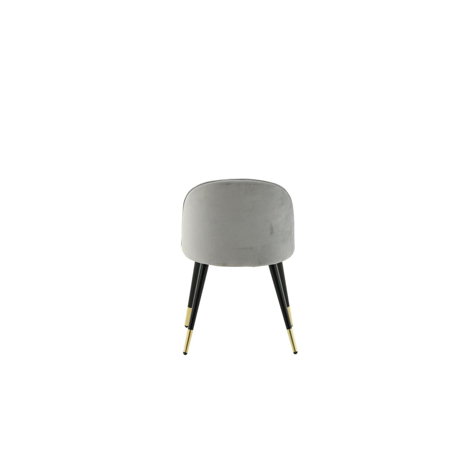 2er-Set Polsterstühle Matstol aus Samt - Grau / Schwarz / Messing-Polsterstühle-Venture Home-le canapé
