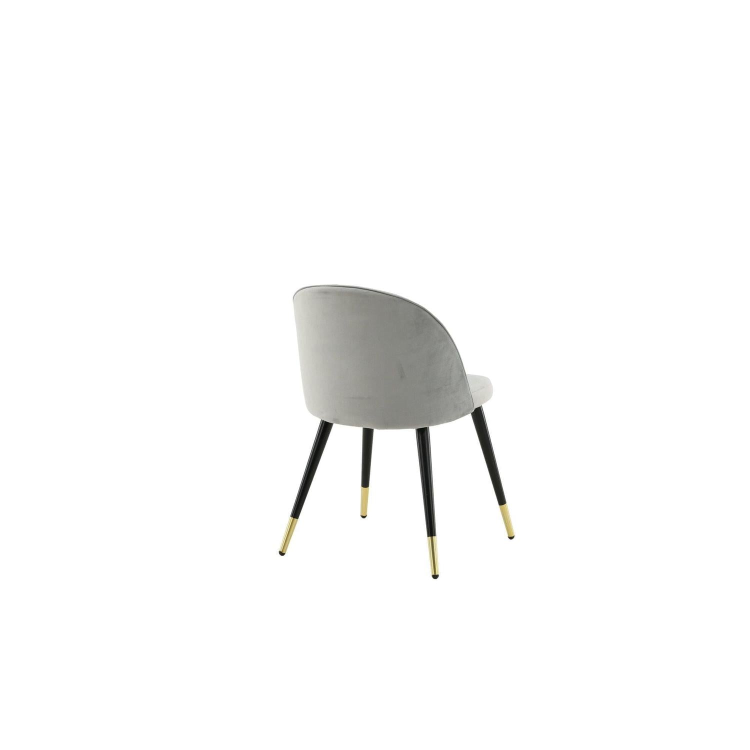 2er-Set Polsterstühle Matstol aus Samt - Grau / Schwarz / Messing-Polsterstühle-Venture Home-le canapé