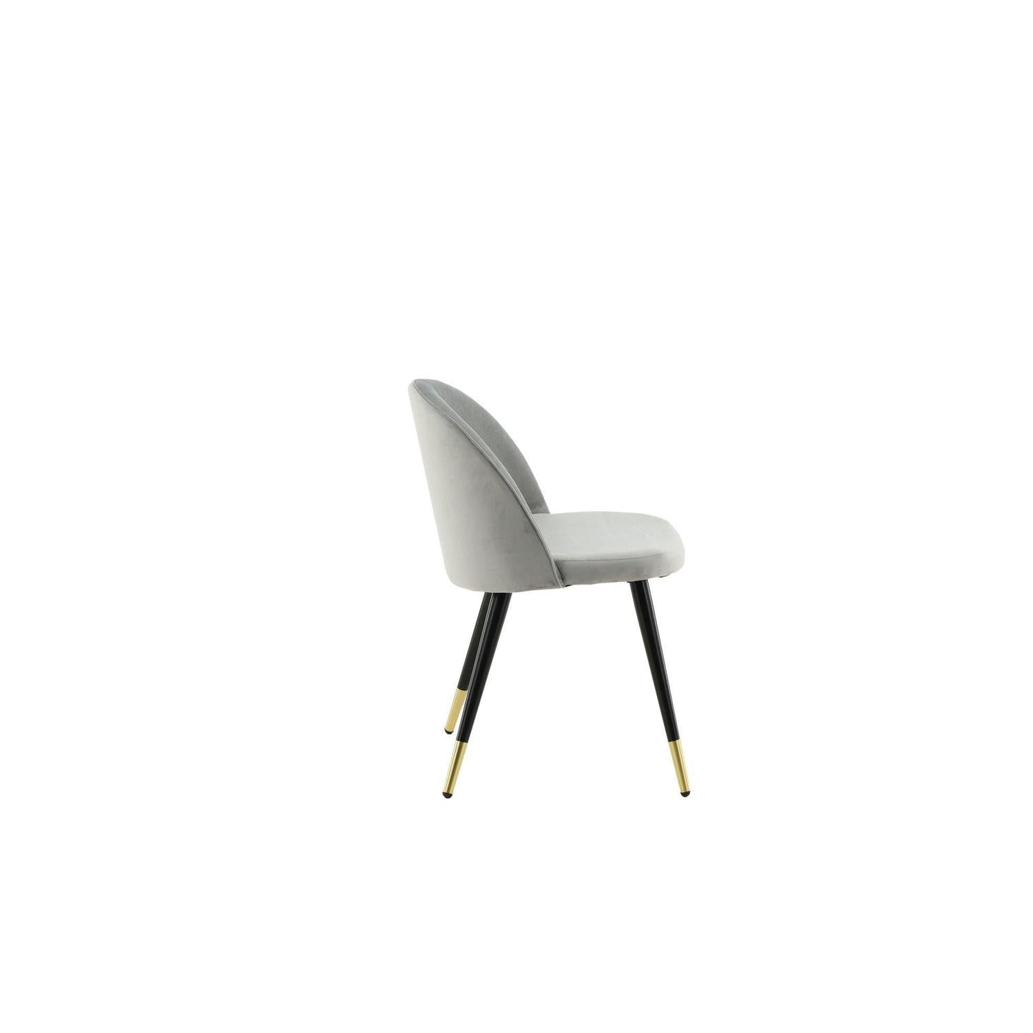 2er-Set Polsterstühle Matstol aus Samt - Grau / Schwarz / Messing-Polsterstühle-Venture Home-le canapé