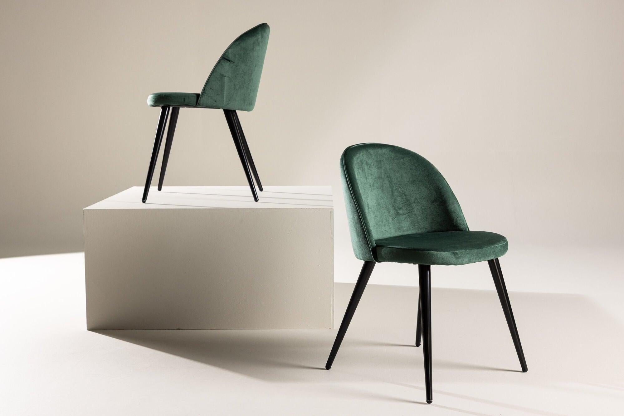2er-Set Polsterstühle Matstol aus Samt - Moosgrün-Polsterstühle-Venture Home-le canapé