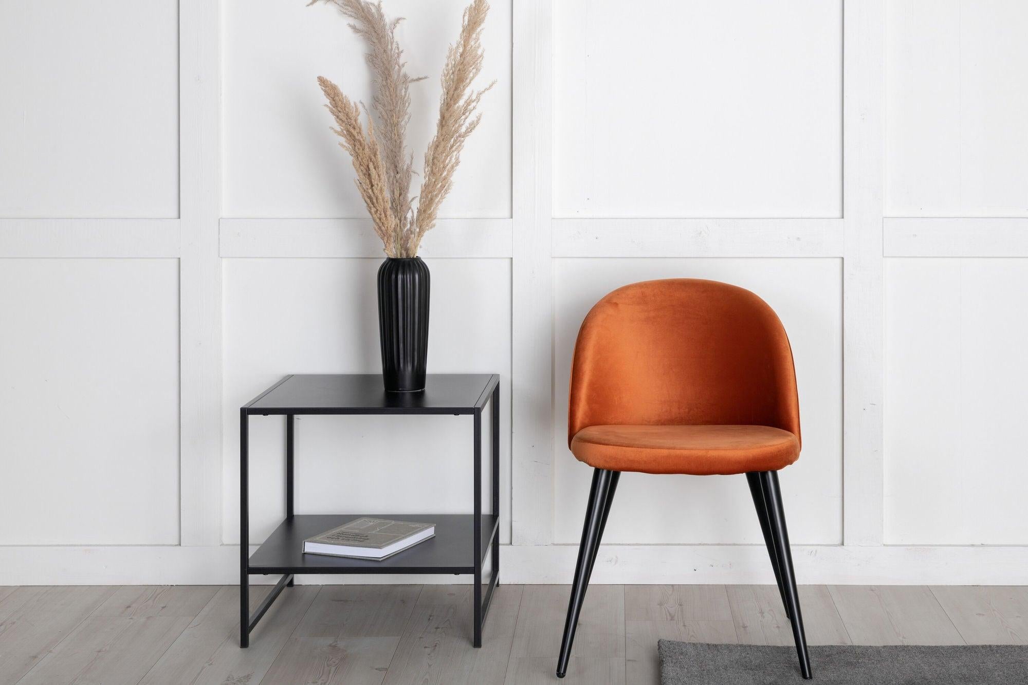 2er-Set Polsterstühle Matstol aus Samt - Orange-Polsterstühle-Venture Home-le canapé