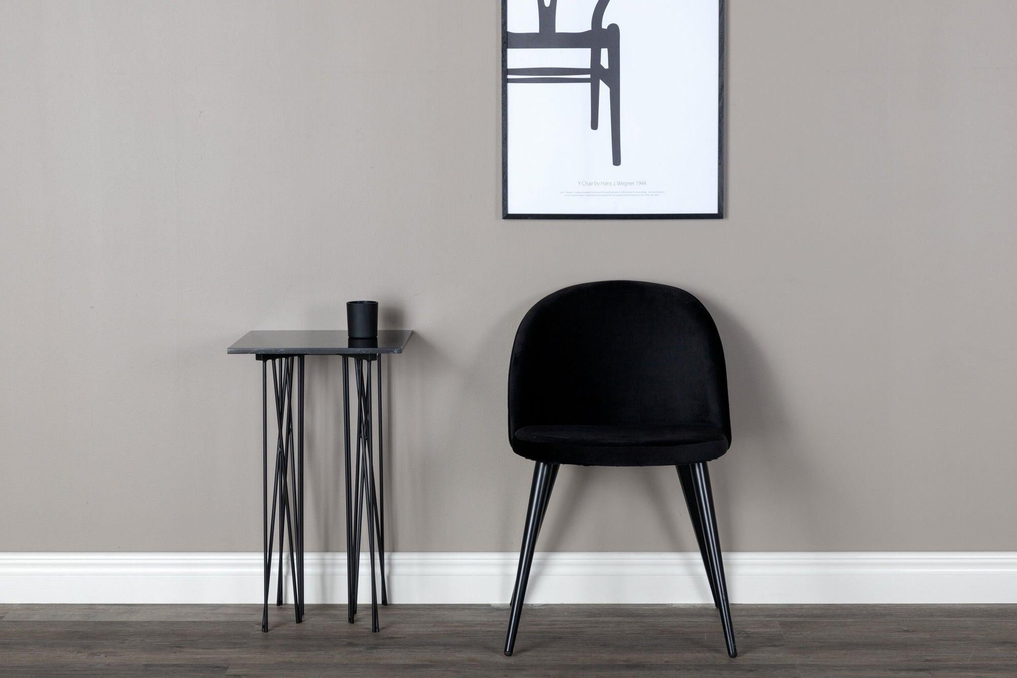 2er-Set Polsterstühle Matstol aus Samt - Schwarz-Polsterstühle-Venture Home-le canapé