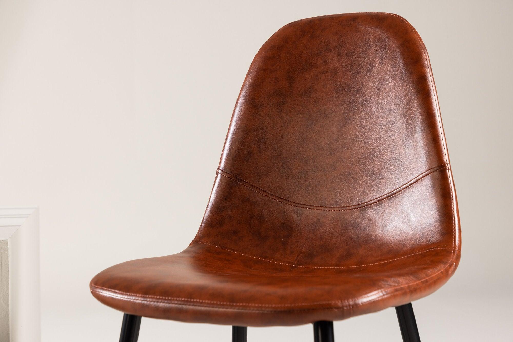 2er-Set Polsterstühle Polar aus Kunstleder - Braun-Polsterstühle-Venture Home-le canapé