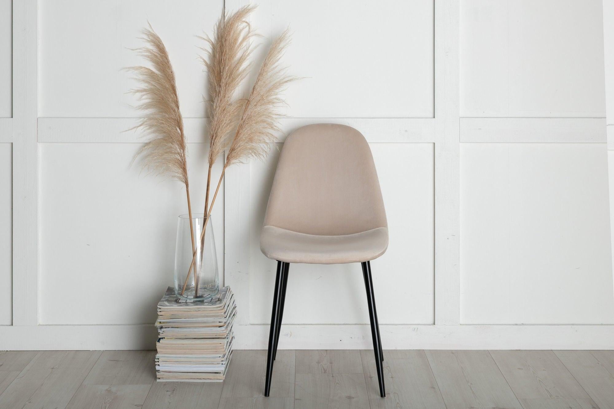 2er-Set Polsterstühle Polar aus Samt - Beige-Polsterstühle-Venture Home-le canapé