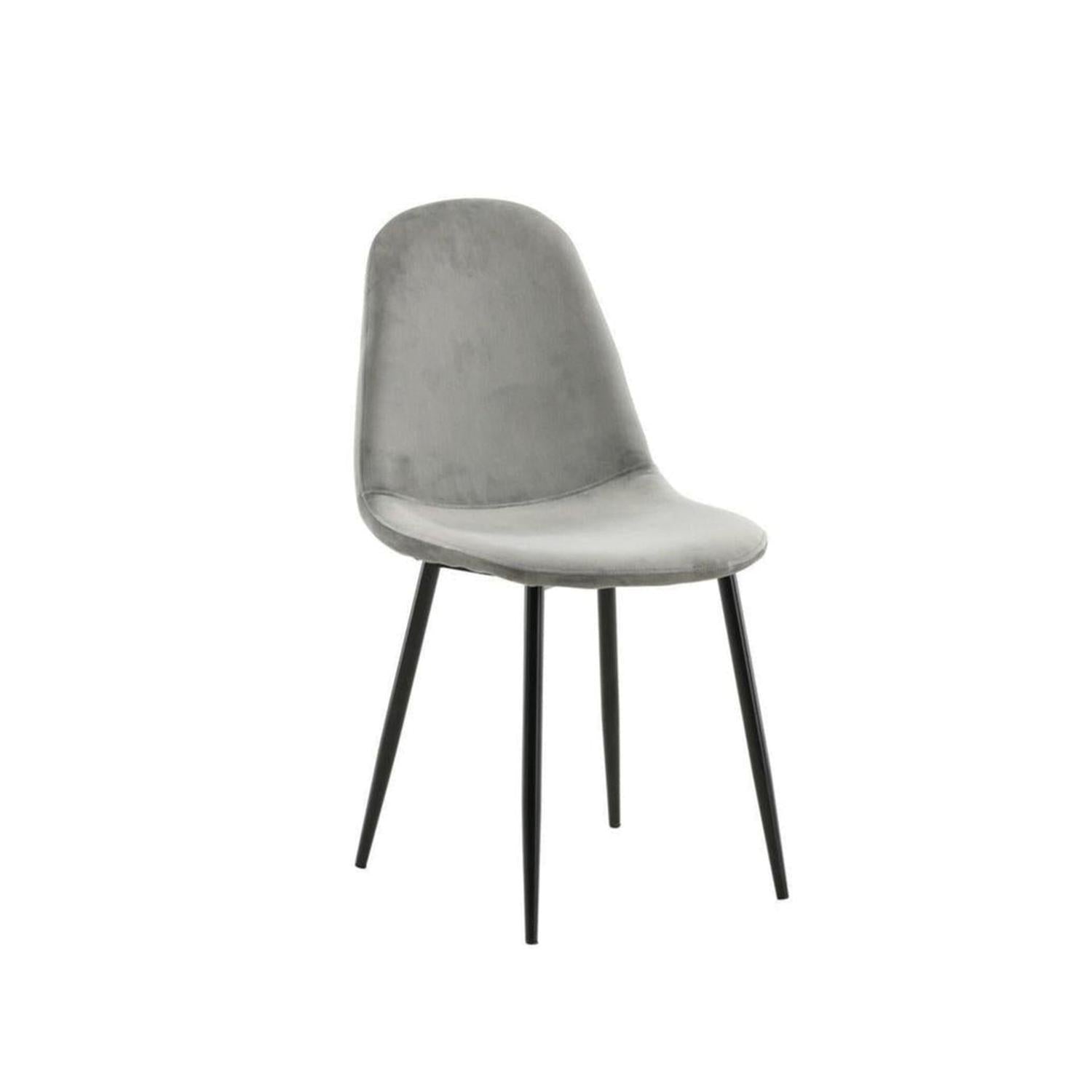 2er-Set Polsterstühle Polar aus Samt - Hellgrau-Polsterstühle-Venture Home-le canapé
