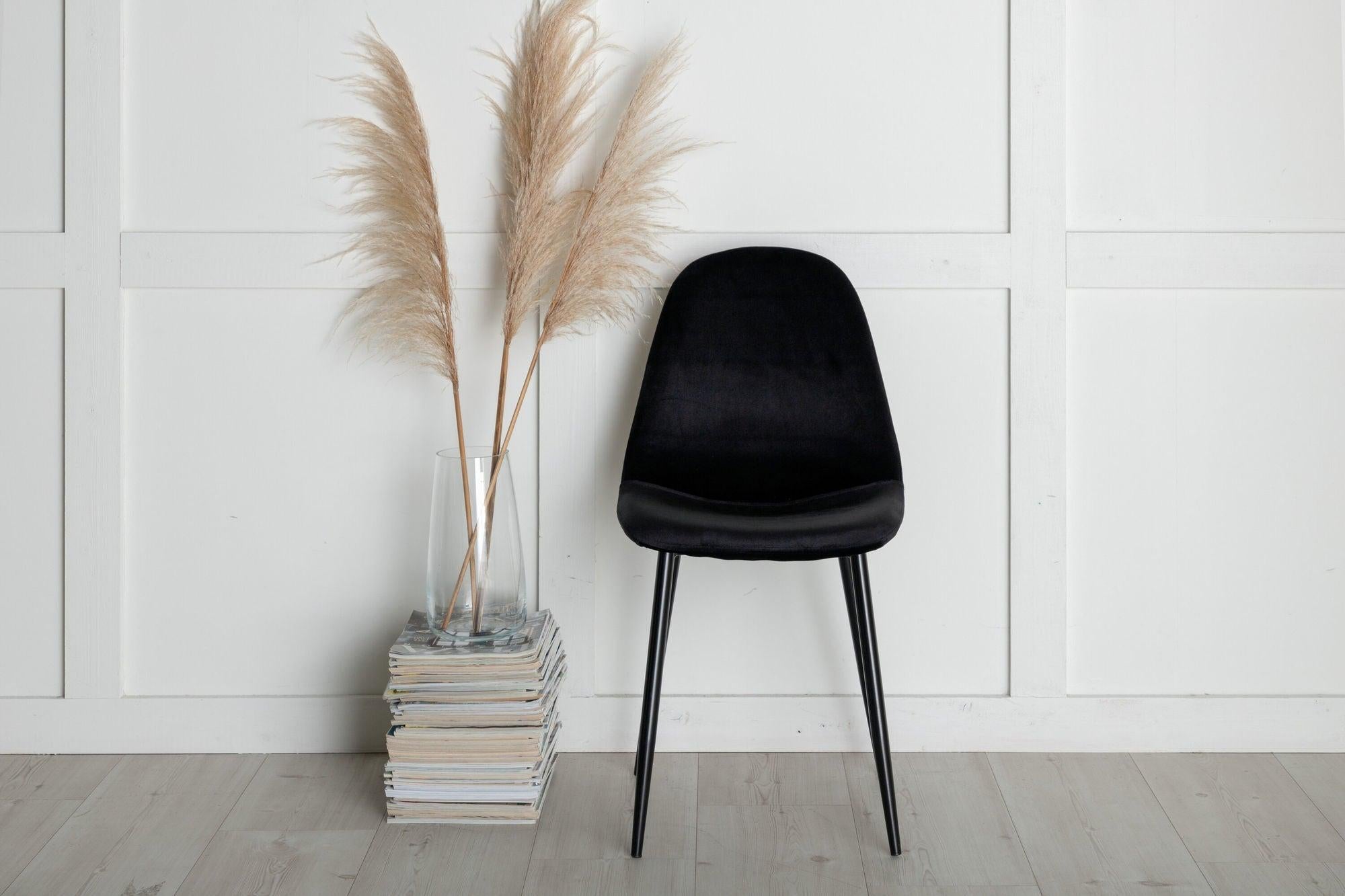 2er-Set Polsterstühle Polar aus Samt - Schwarz-Polsterstühle-Venture Home-le canapé