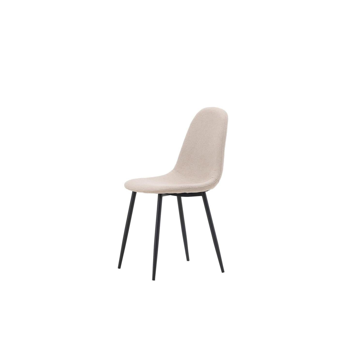 2er-Set Polsterstühle Polar aus Teddy Bouclé - Beige-Polsterstühle-Venture Home-le canapé