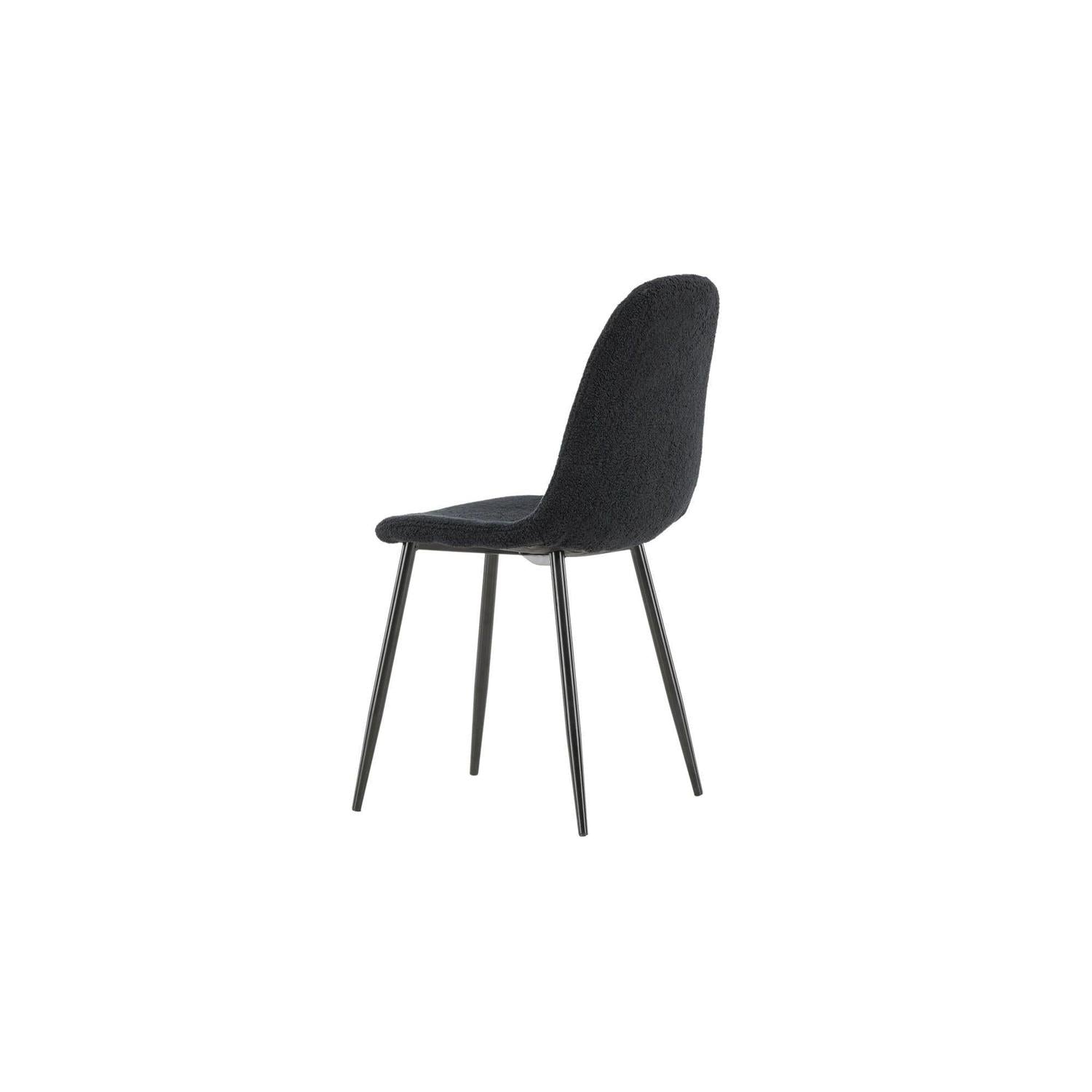 2er-Set Polsterstühle Polar aus Teddy-Bouclé - Schwarz-Polsterstühle-Venture Home-le canapé