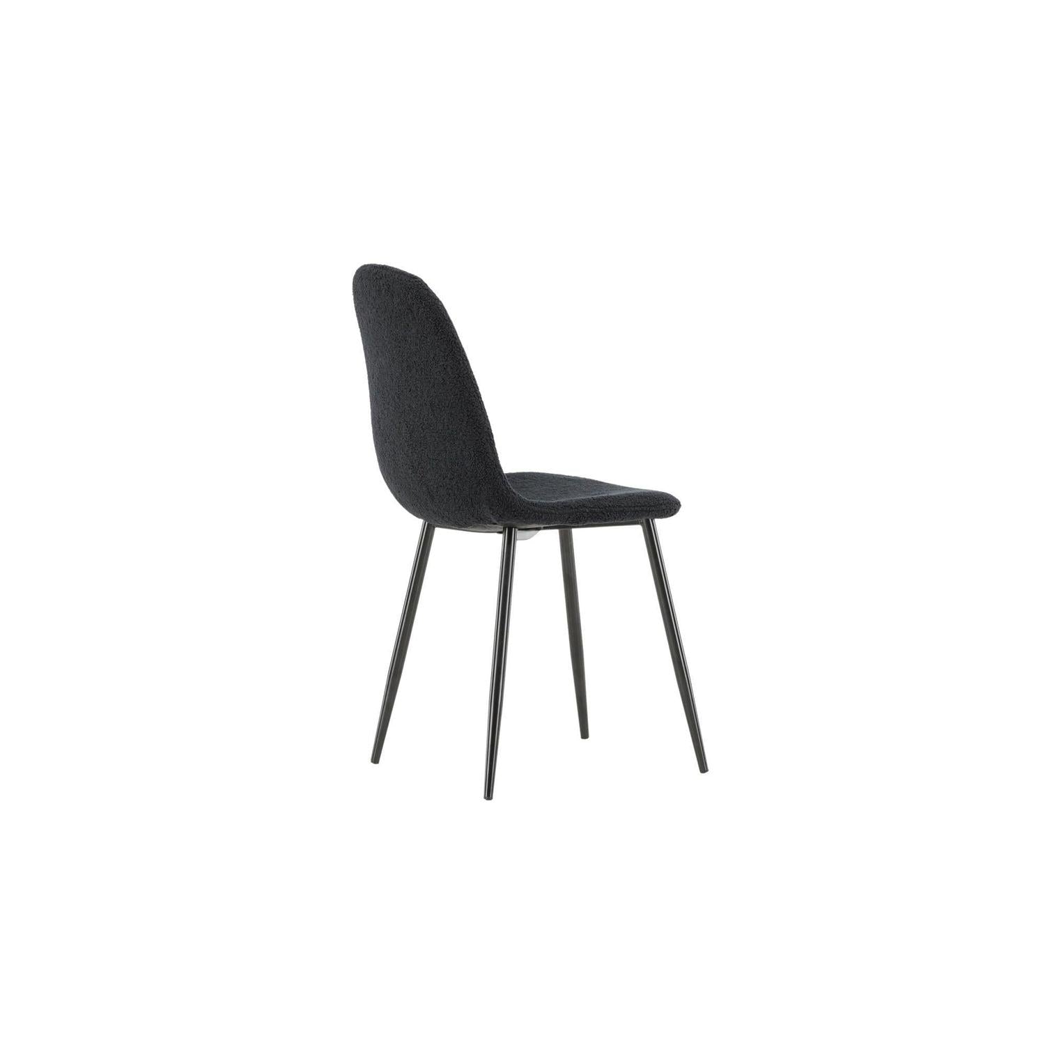 2er-Set Polsterstühle Polar aus Teddy-Bouclé - Schwarz-Polsterstühle-Venture Home-le canapé