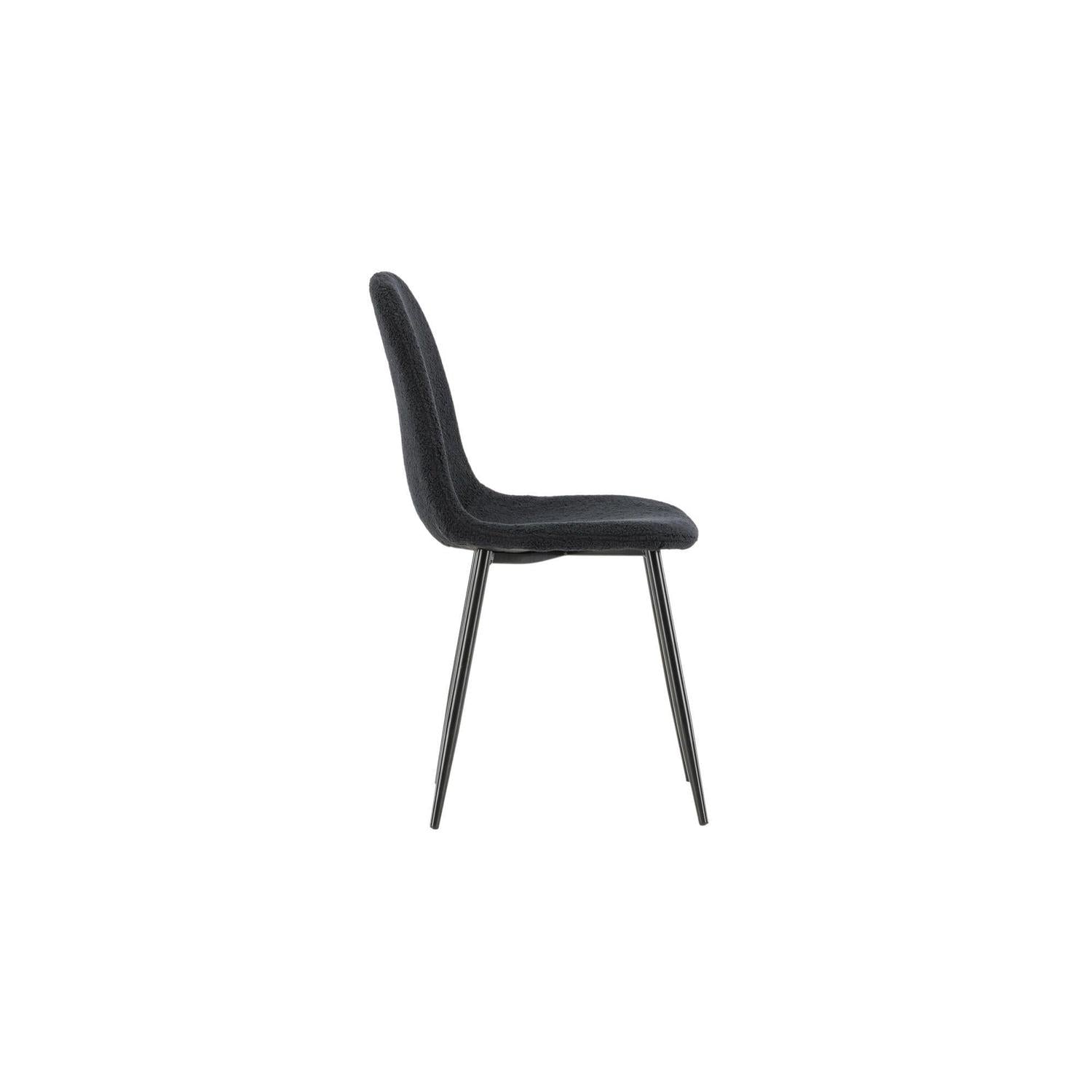 2er-Set Polsterstühle Polar aus Teddy-Bouclé - Schwarz-Polsterstühle-Venture Home-le canapé