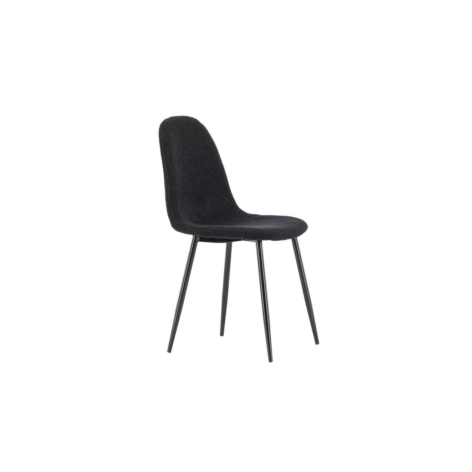 2er-Set Polsterstühle Polar aus Teddy-Bouclé - Schwarz-Polsterstühle-Venture Home-le canapé