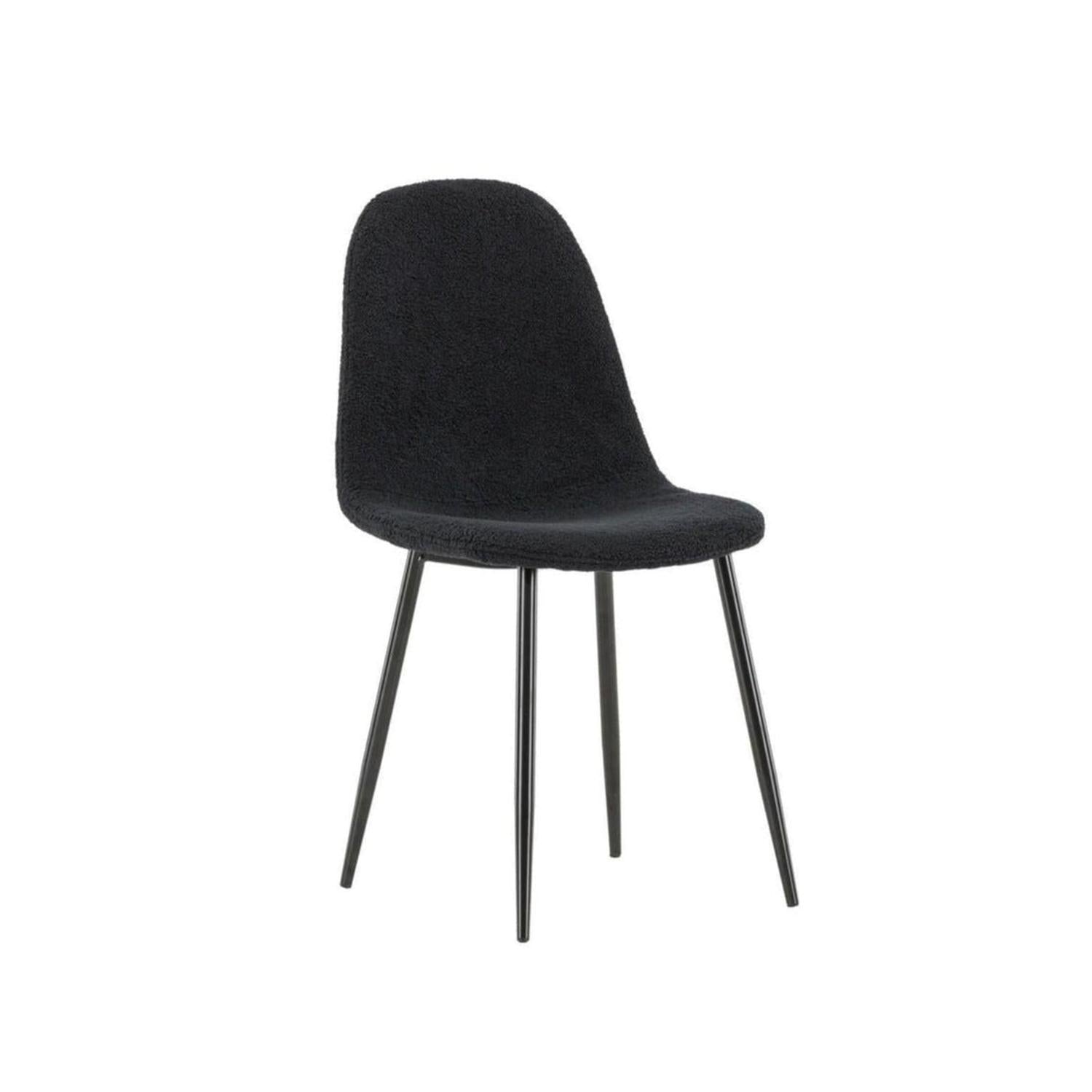2er-Set Polsterstühle Polar aus Teddy-Bouclé - Schwarz-Polsterstühle-Venture Home-le canapé