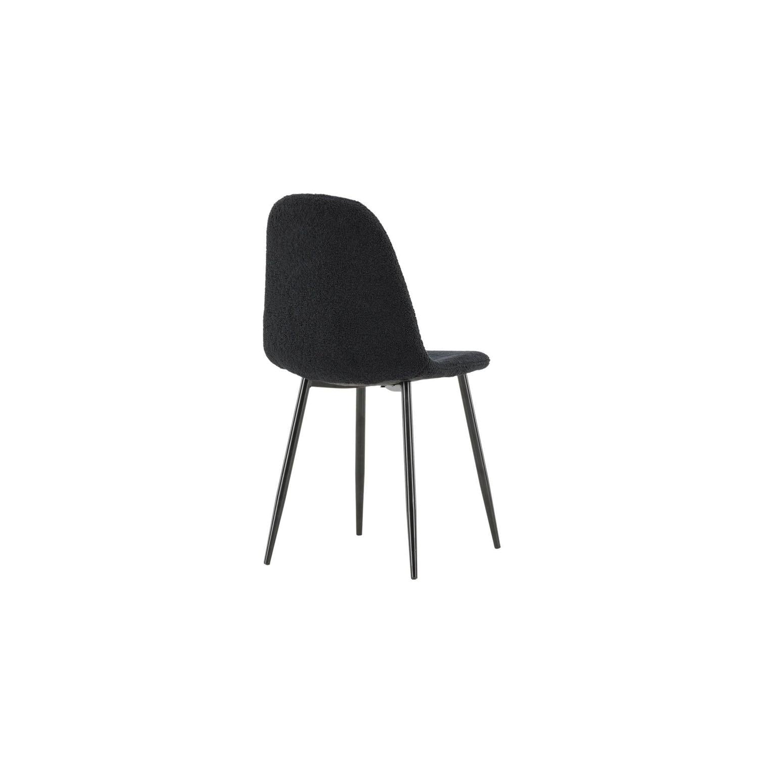 2er-Set Polsterstühle Polar aus Teddy-Bouclé - Schwarz-Venture Home-le canapé