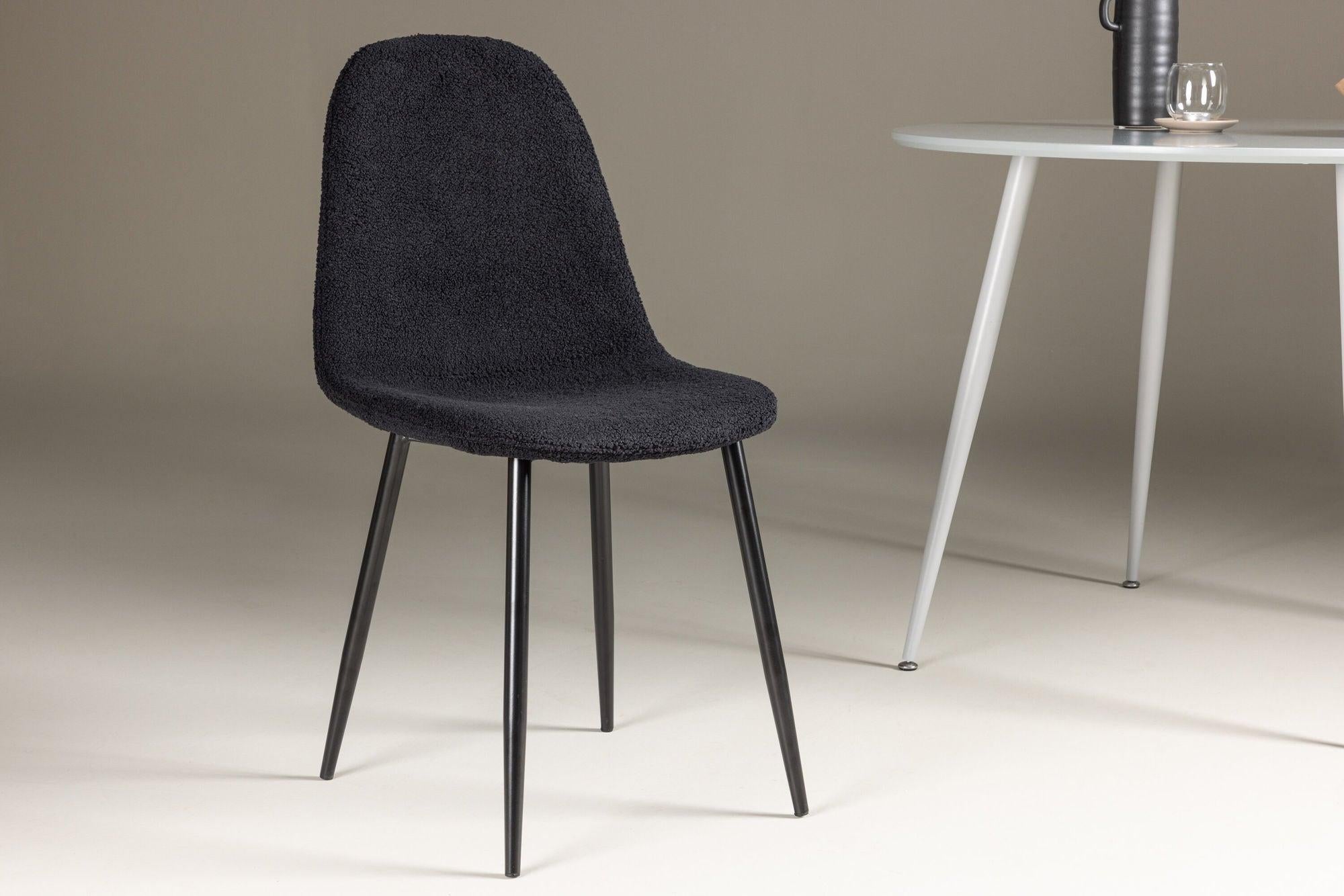 2er-Set Polsterstühle Polar aus Teddy-Bouclé - Schwarz-Venture Home-le canapé