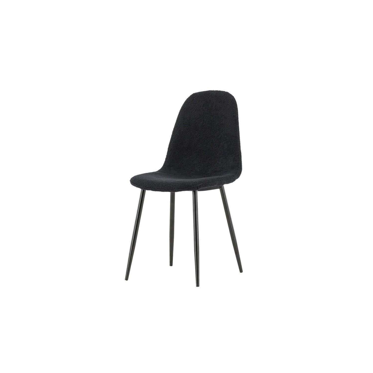 2er-Set Polsterstühle Polar aus Teddy-Bouclé - Schwarz-Venture Home-le canapé