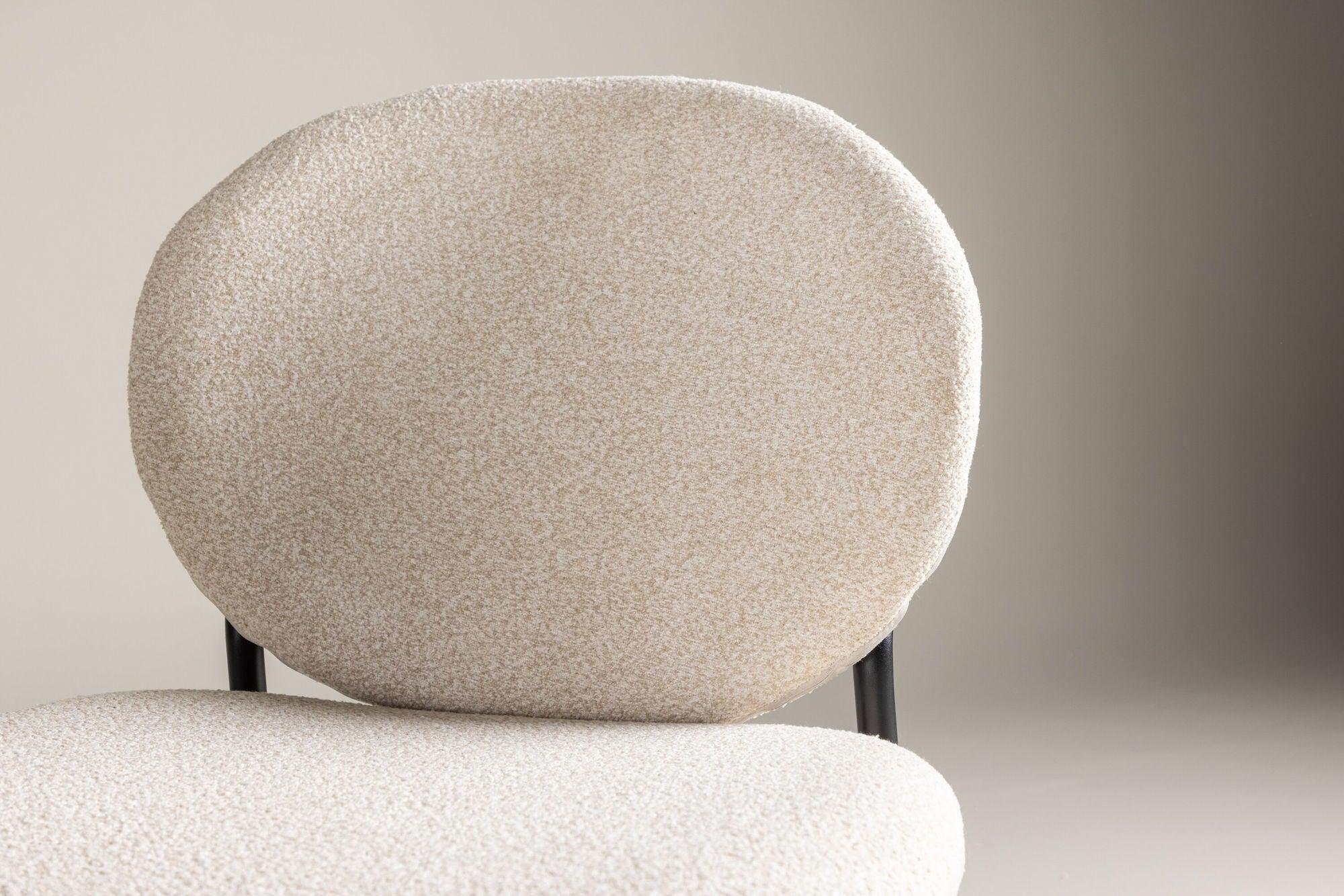 2er - Set Polsterstühle Vault aus Leinen - Beige / SchwarzPolsterstühle