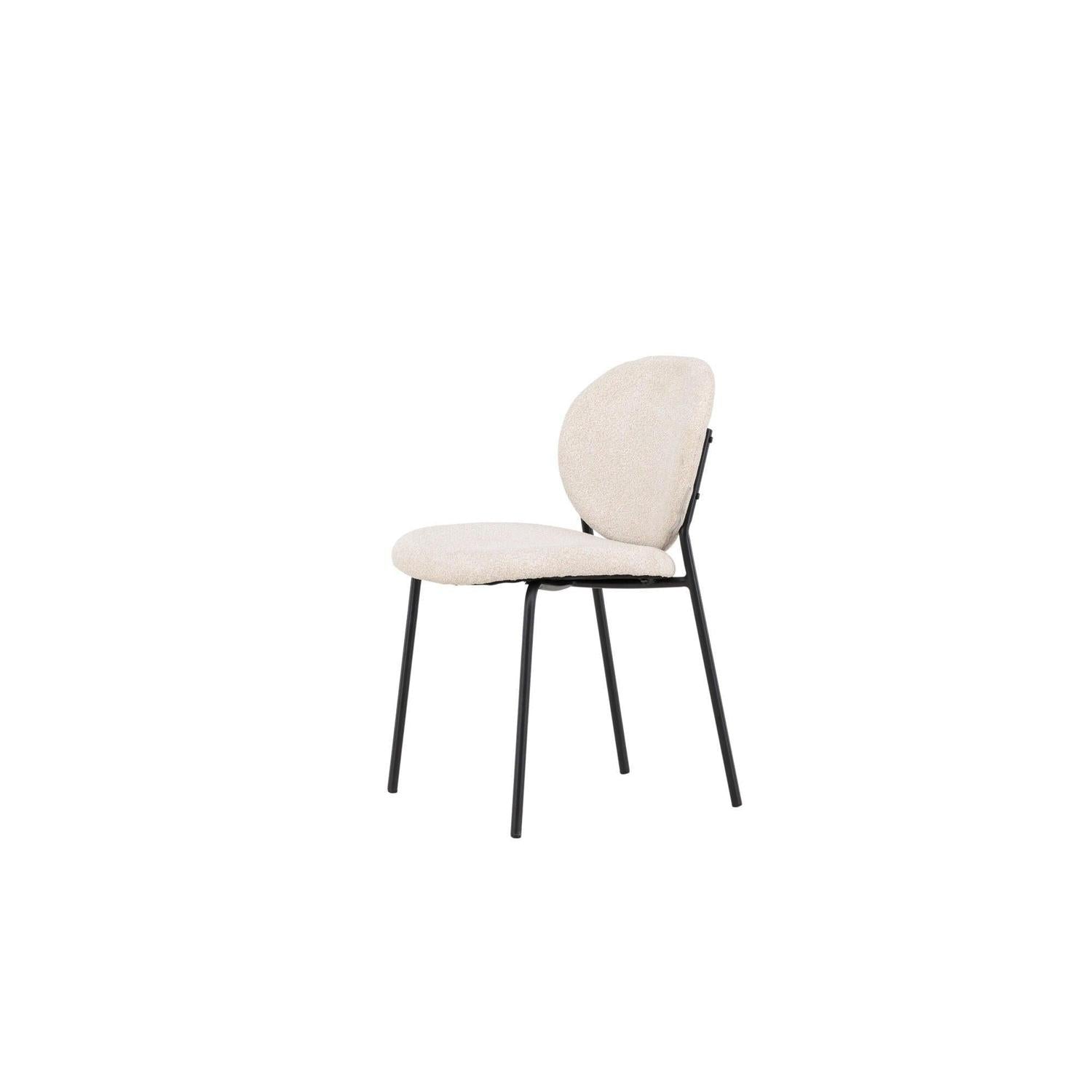 2er - Set Polsterstühle Vault aus Leinen - Beige / SchwarzPolsterstühle