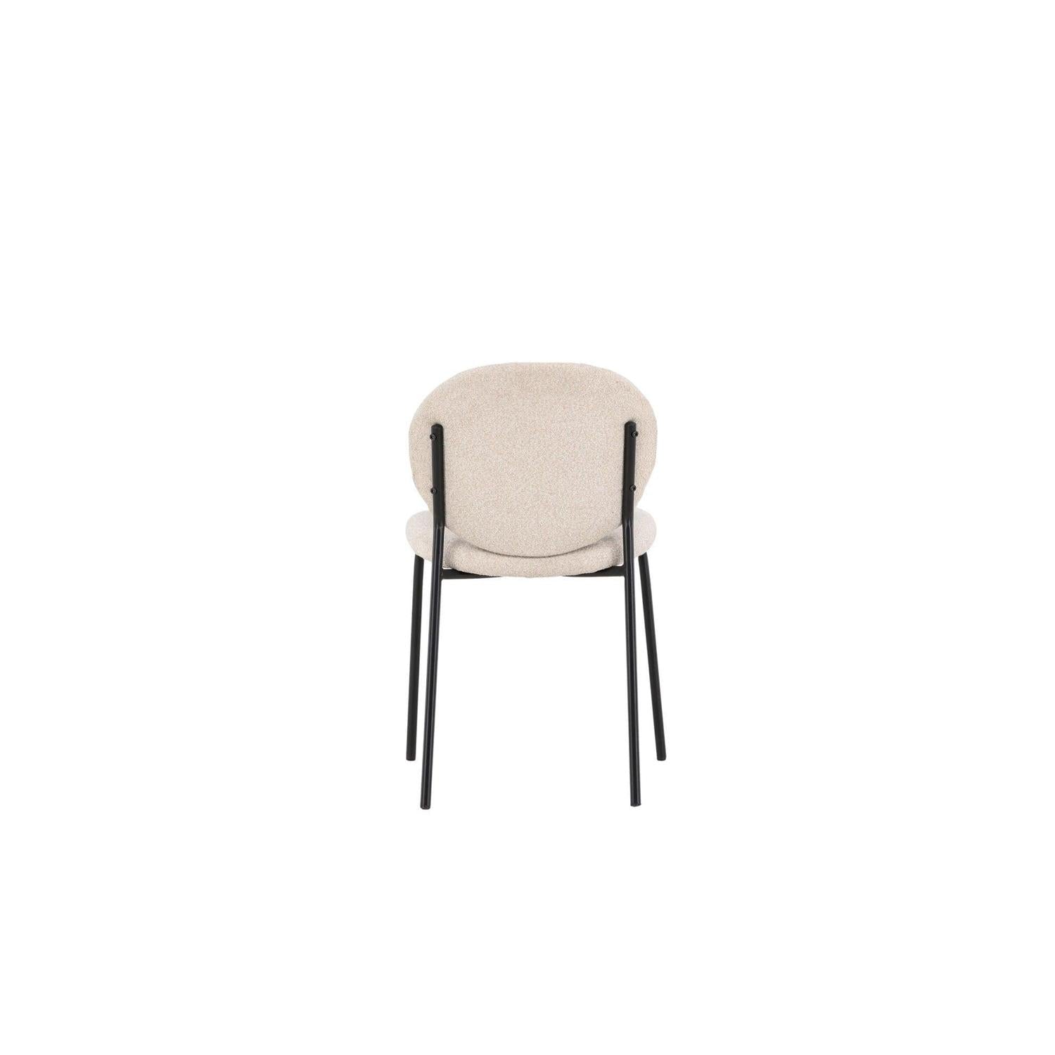 2er - Set Polsterstühle Vault aus Leinen - Beige / SchwarzPolsterstühle