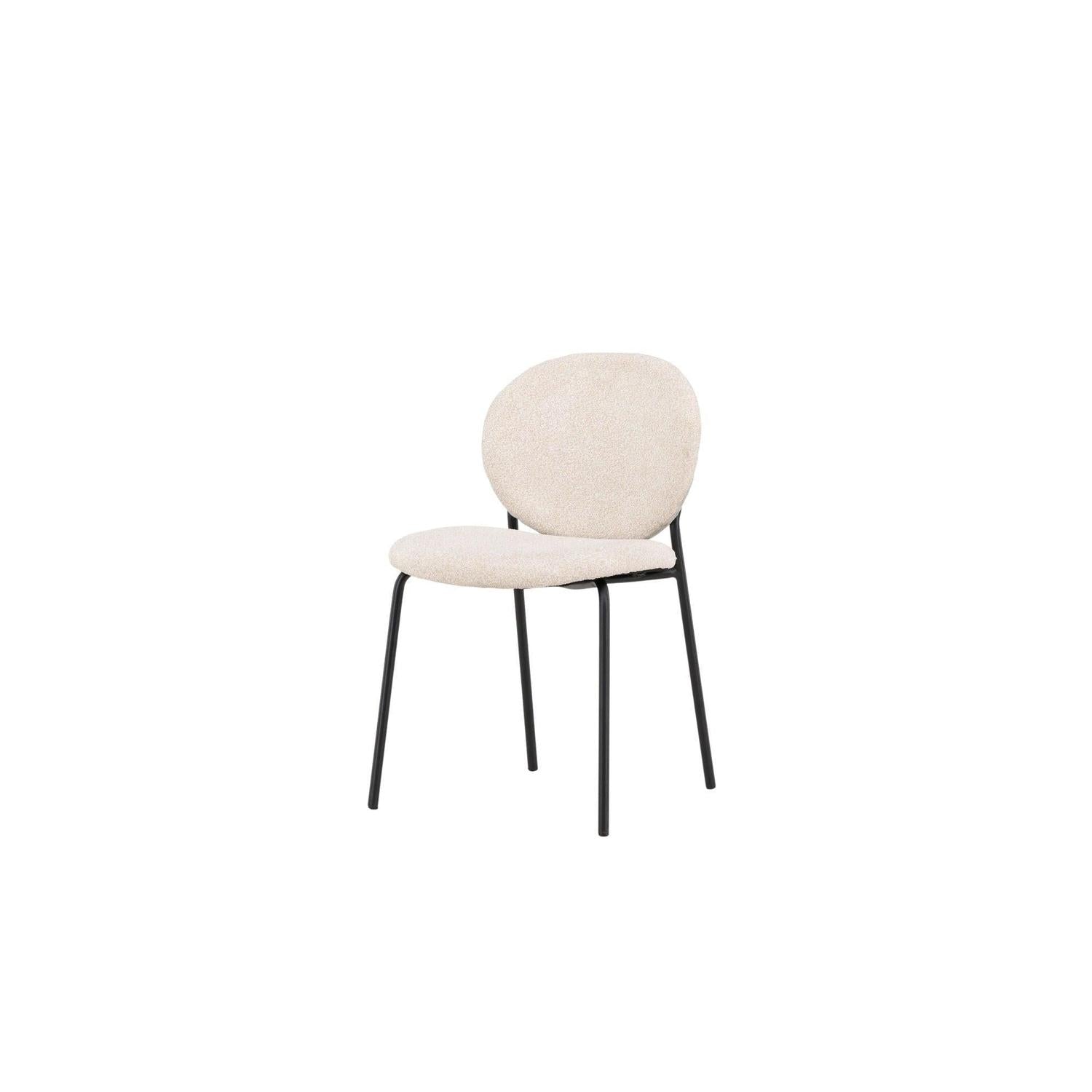 2er - Set Polsterstühle Vault aus Leinen - Beige / SchwarzPolsterstühle