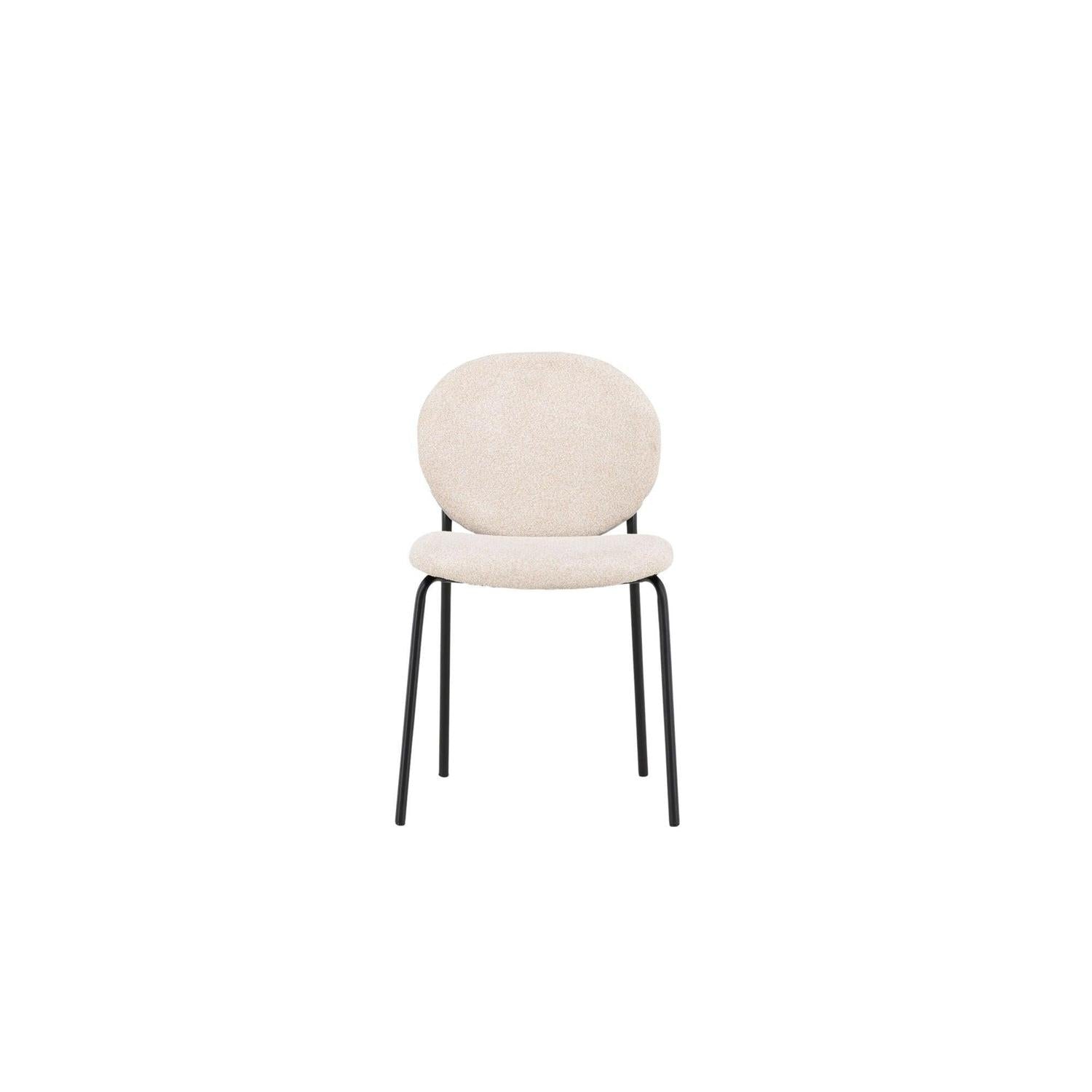 2er - Set Polsterstühle Vault aus Leinen - Beige / SchwarzPolsterstühle