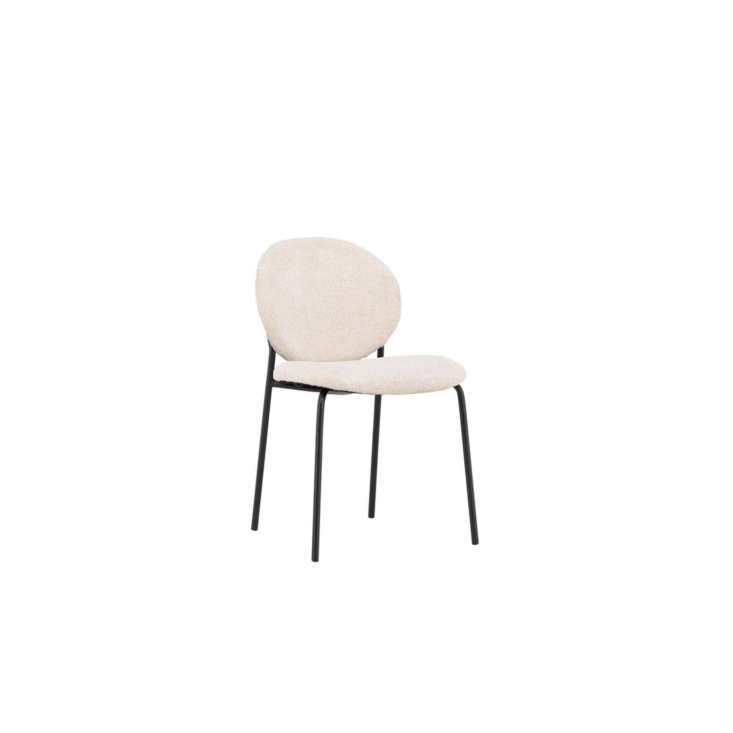 2er - Set Polsterstühle Vault aus Leinen - Beige / SchwarzPolsterstühle