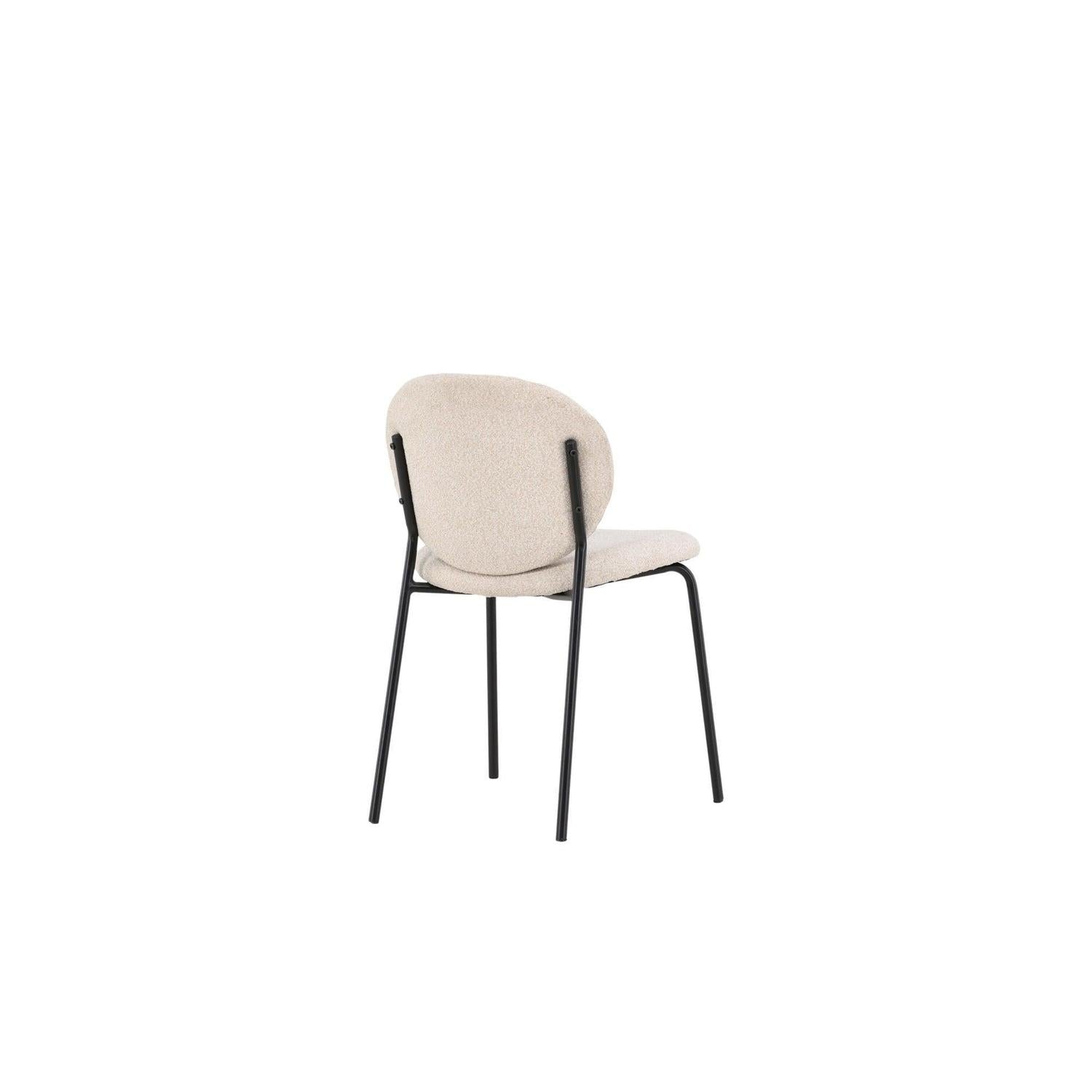 2er - Set Polsterstühle Vault aus Leinen - Beige / SchwarzPolsterstühle