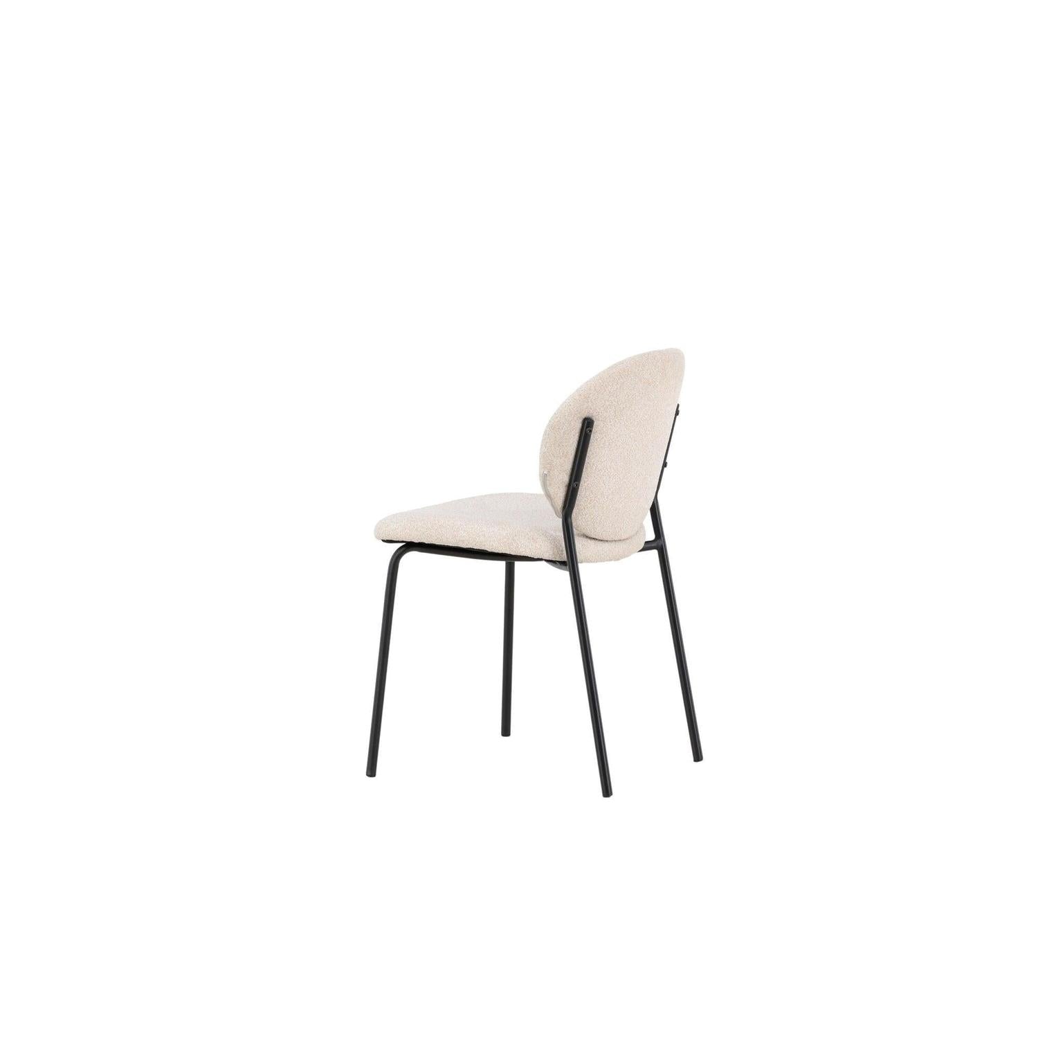 2er - Set Polsterstühle Vault aus Leinen - Beige / SchwarzPolsterstühle
