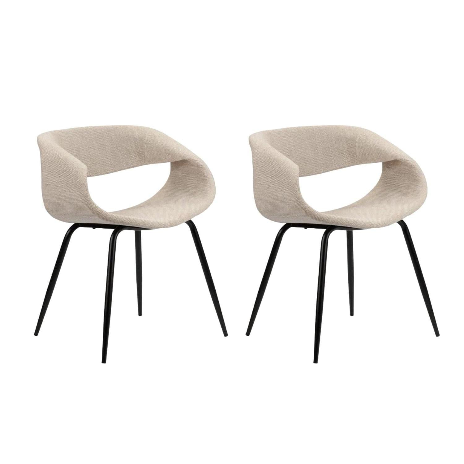 2er-Set Polsterstühle Wal - Beige-Polsterstühle-Pole to Pole-le canapé