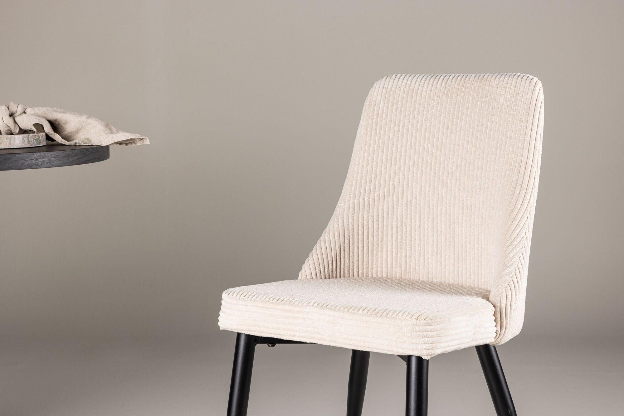 2er - Set Stuhl Leone aus Kord - Beige / FSC 100%Polsterstühle