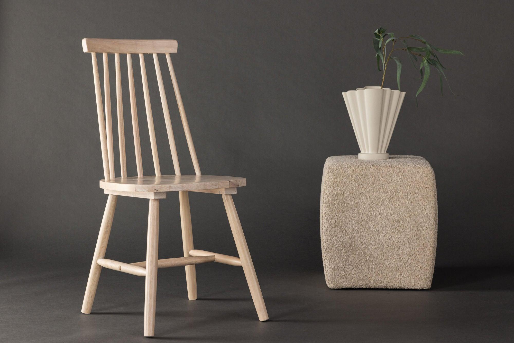 2er - Set Stuhl Lönneberga aus Gummibaumholz - WhitewashHolzstühle