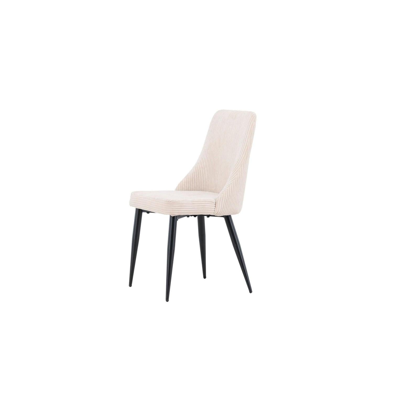 2er-Set Stühle Leone aus Kord - Beige-Polsterstühle-Venture Home-le canapé